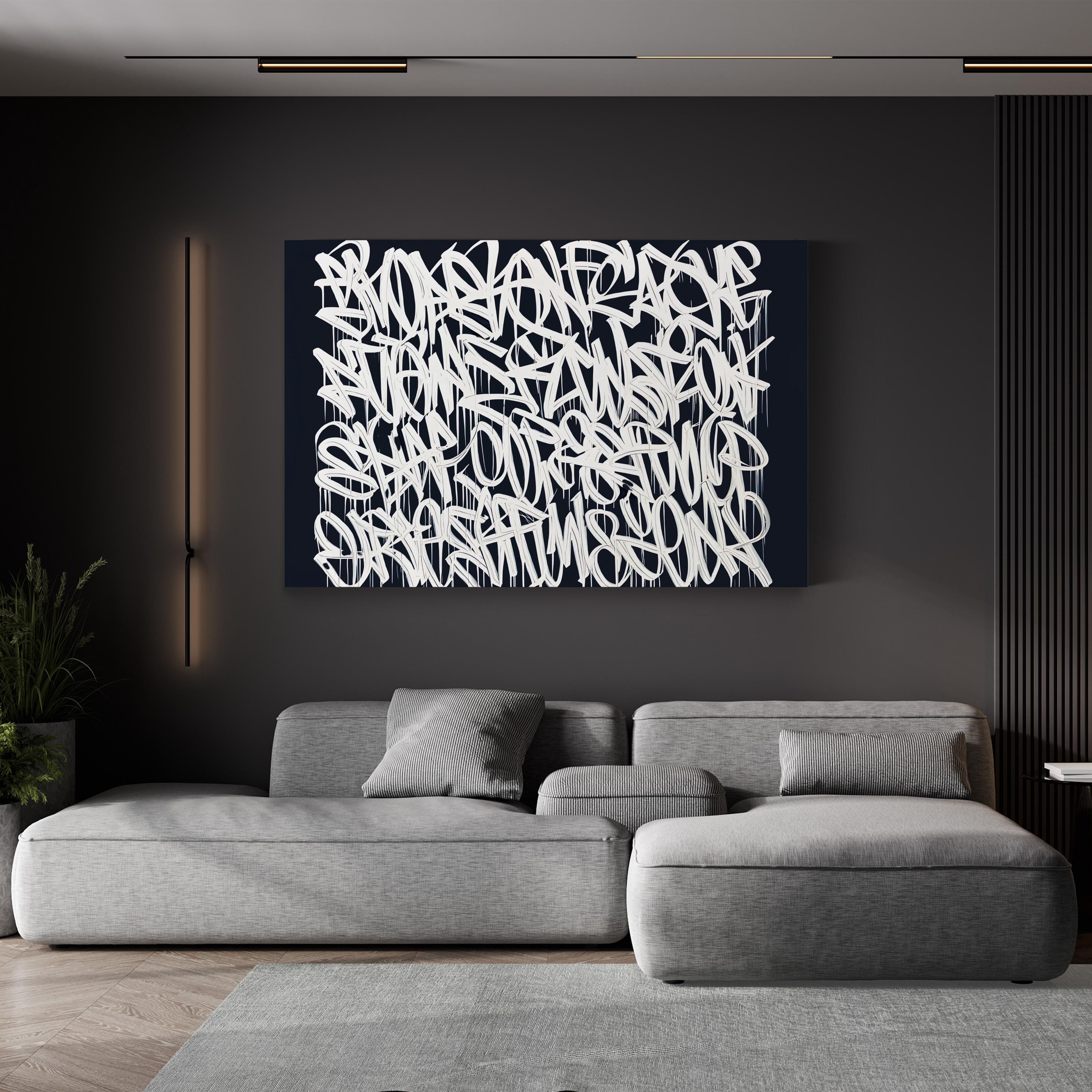 Drip Graffiti Canvas Art – Urban Typography, Modern Wall Decor