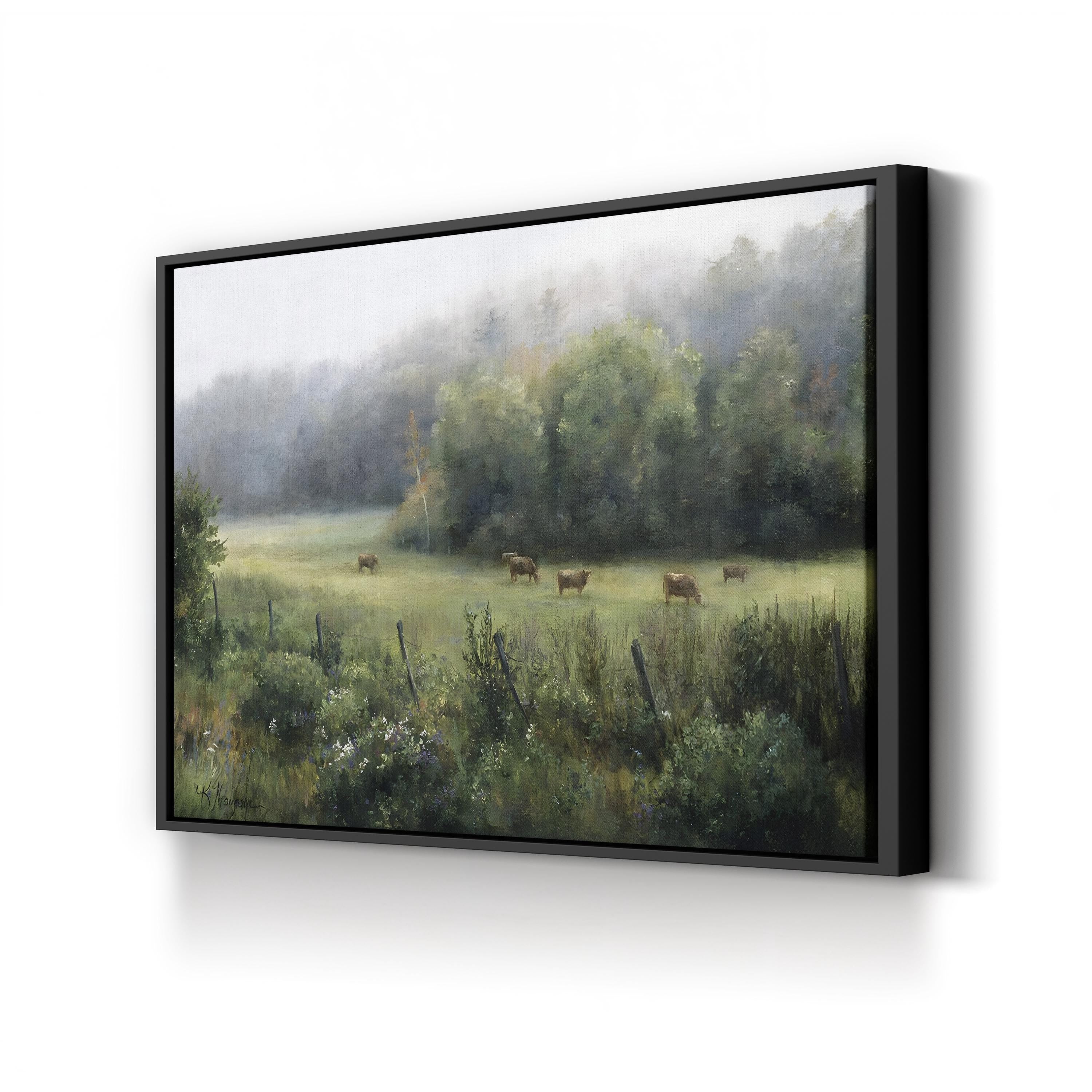 Rural Landscape with Cows in Vermont Pasture Wall Art by Kathie Thompson