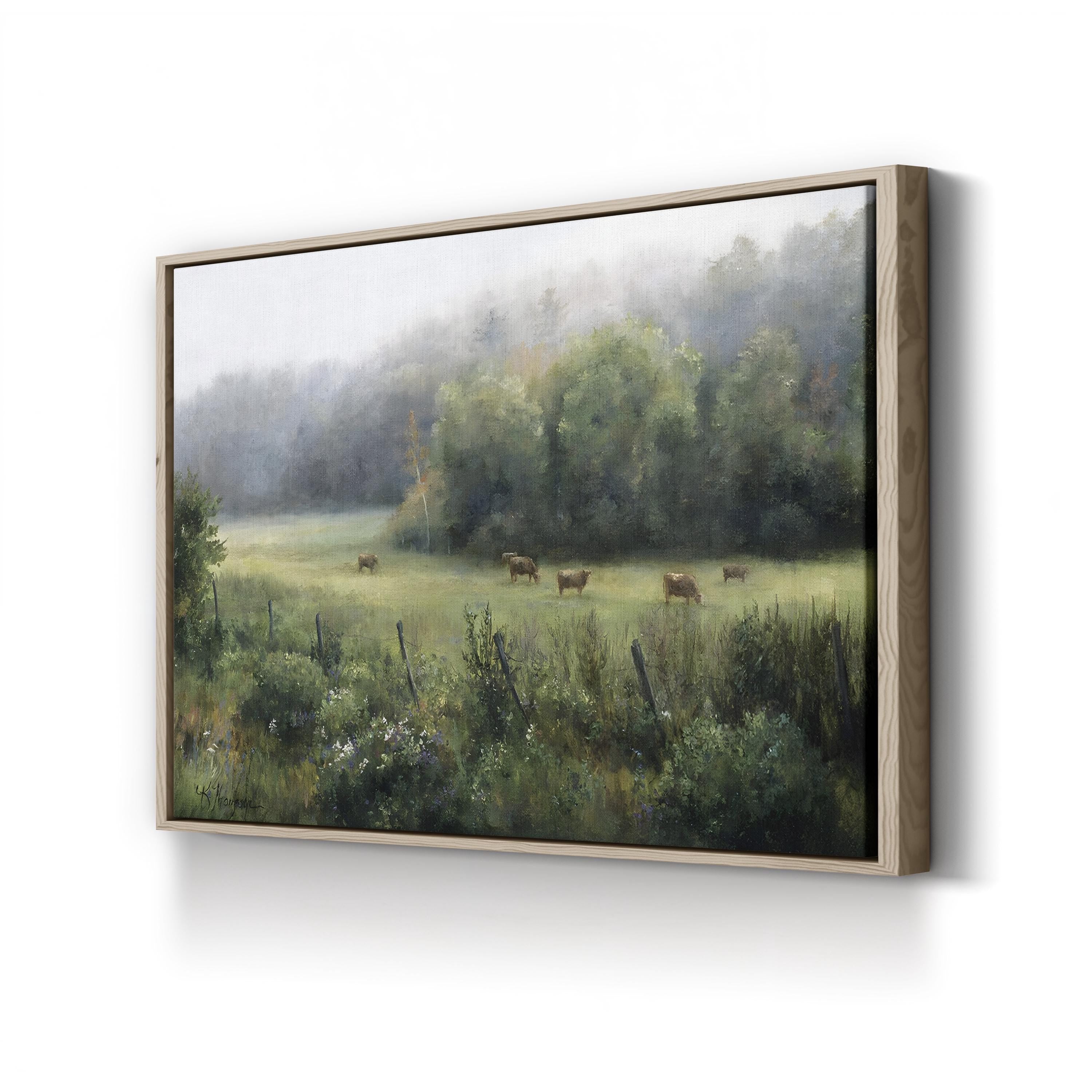 Rural Landscape with Cows in Vermont Pasture Wall Art by Kathie Thompson