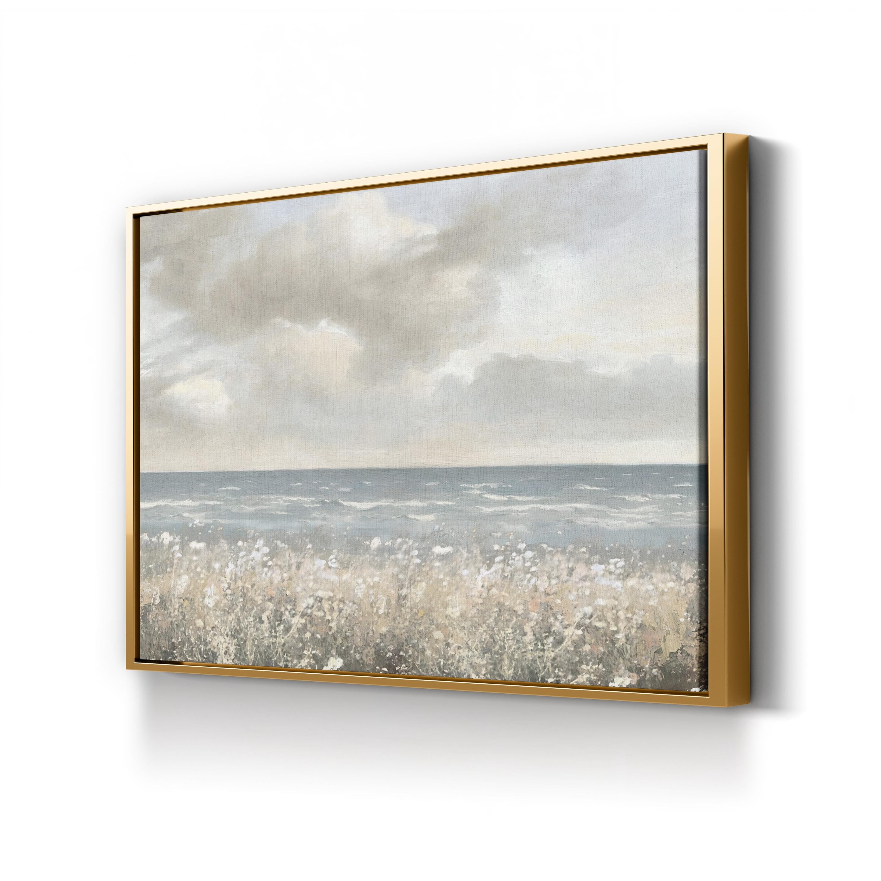 Vintage Coastal Wildflowers by Jesse Carter canvas print in Gold Framed Canvas
