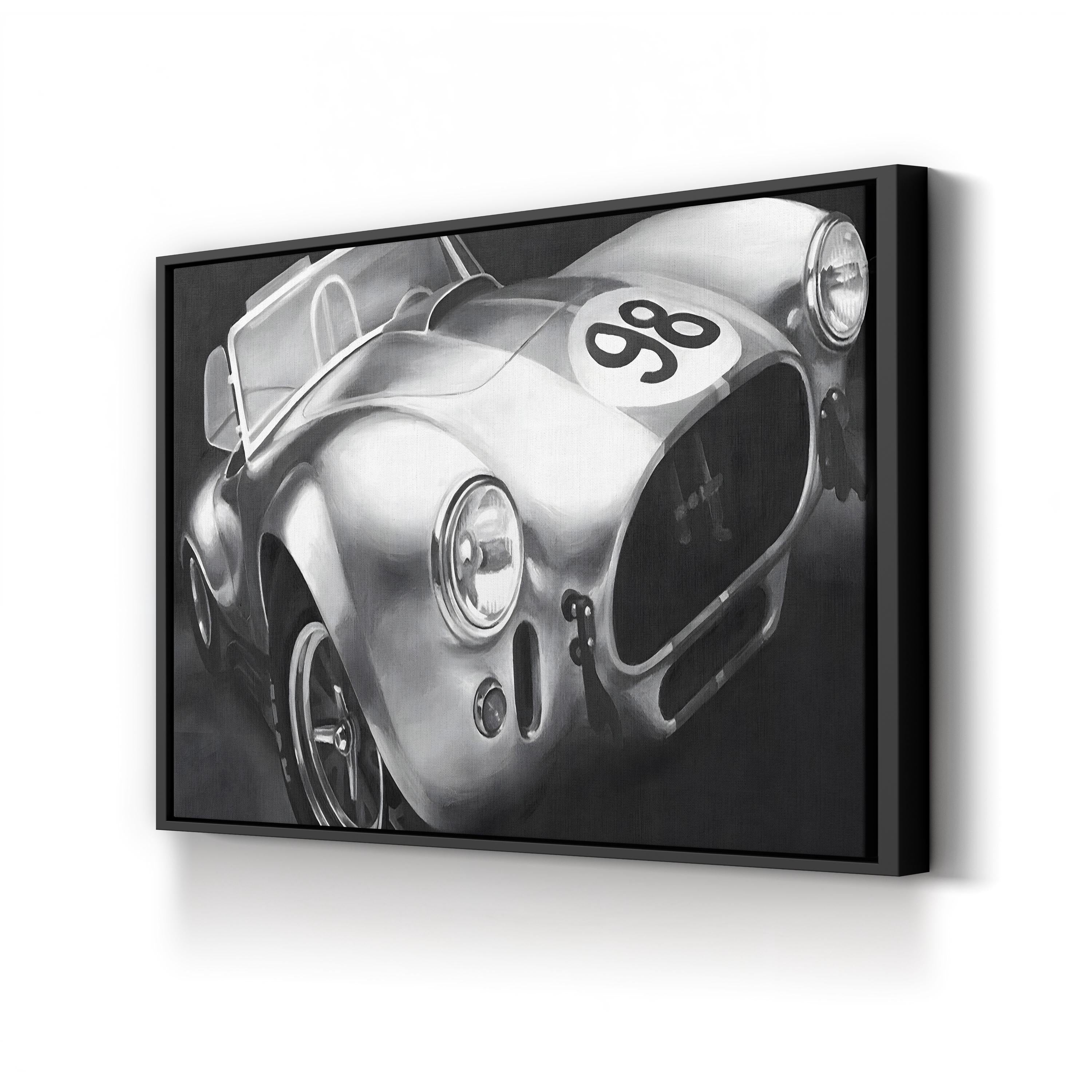Vintage Racing Car, Black & White – Vintage Photography Wall Art | Motorsport Canvas Print