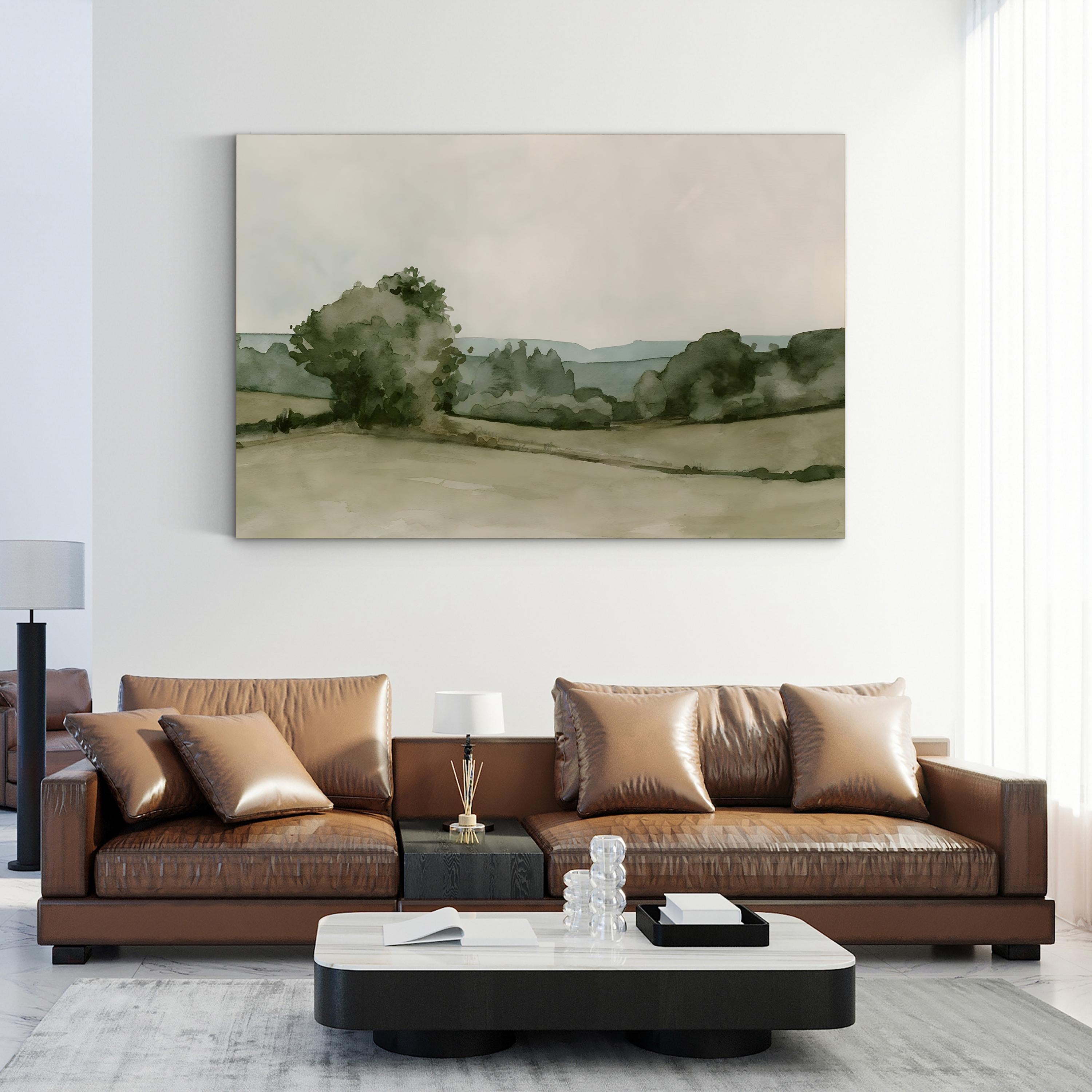 Vintage Views I Canvas Wall Art – Serene Pastoral Landscape by Emma Caroline