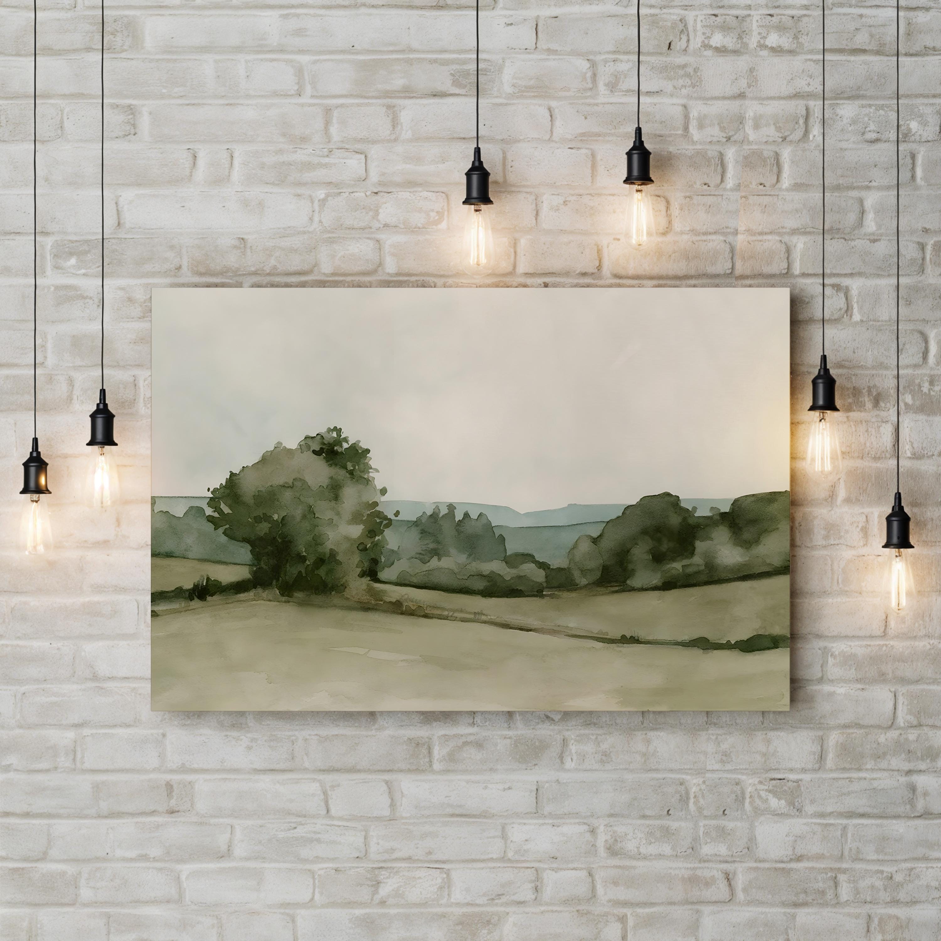 Vintage Views I Canvas Wall Art – Serene Pastoral Landscape by Emma Caroline