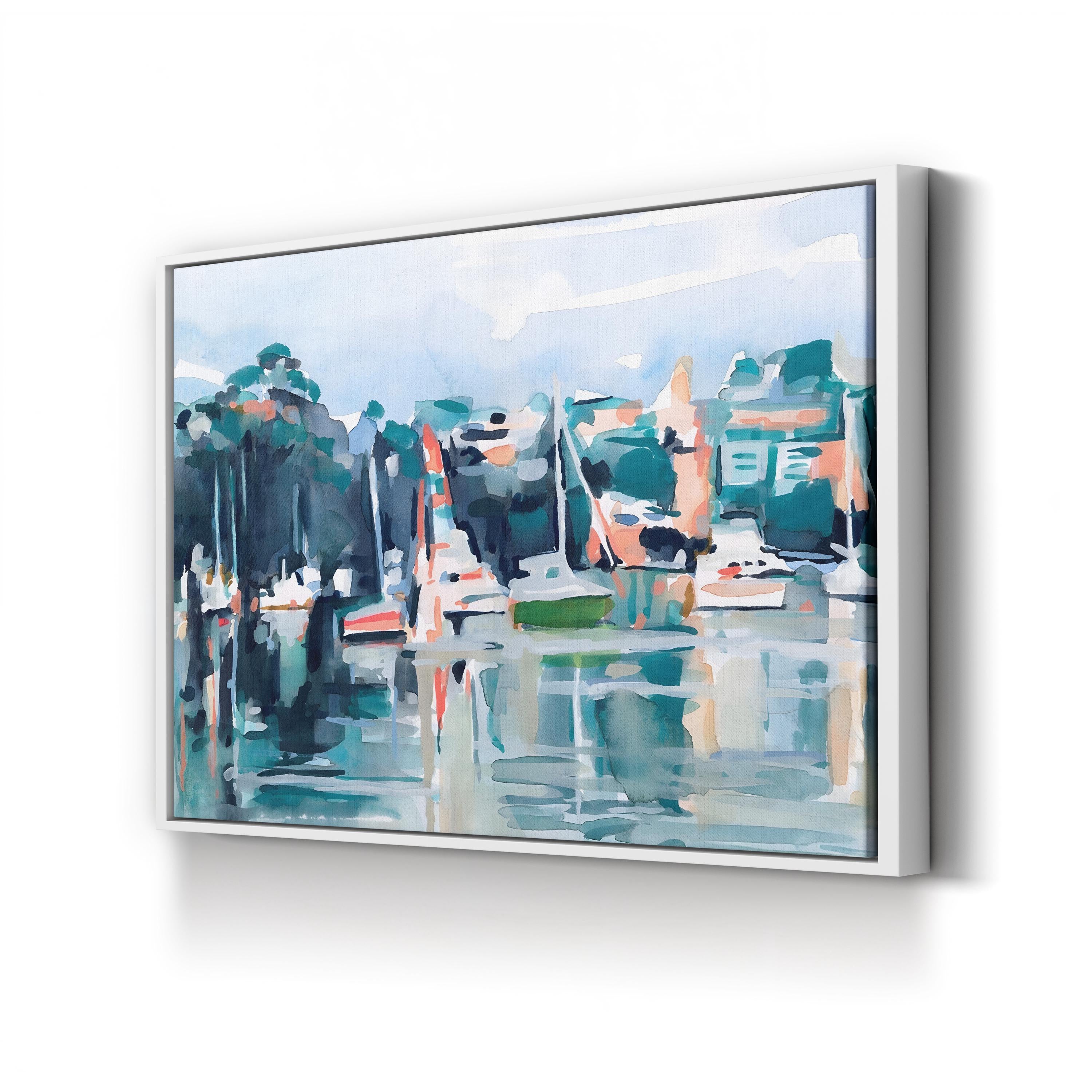 Serene Coastal Ocean Waves – Period Illustration Wall Art | Beach House Canvas Print