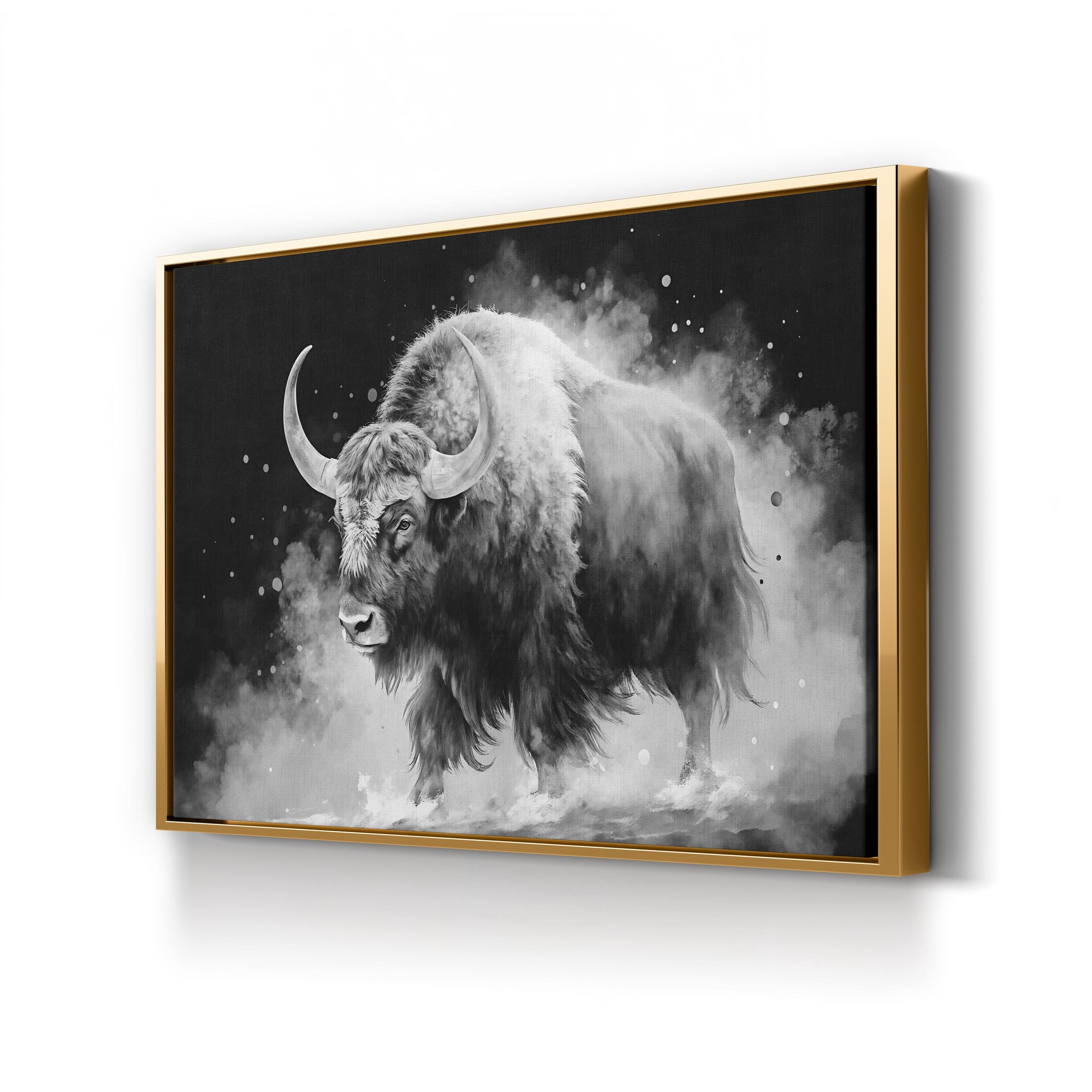 White Yak Watercolor Canvas – Rustic Farmhouse Wall Art