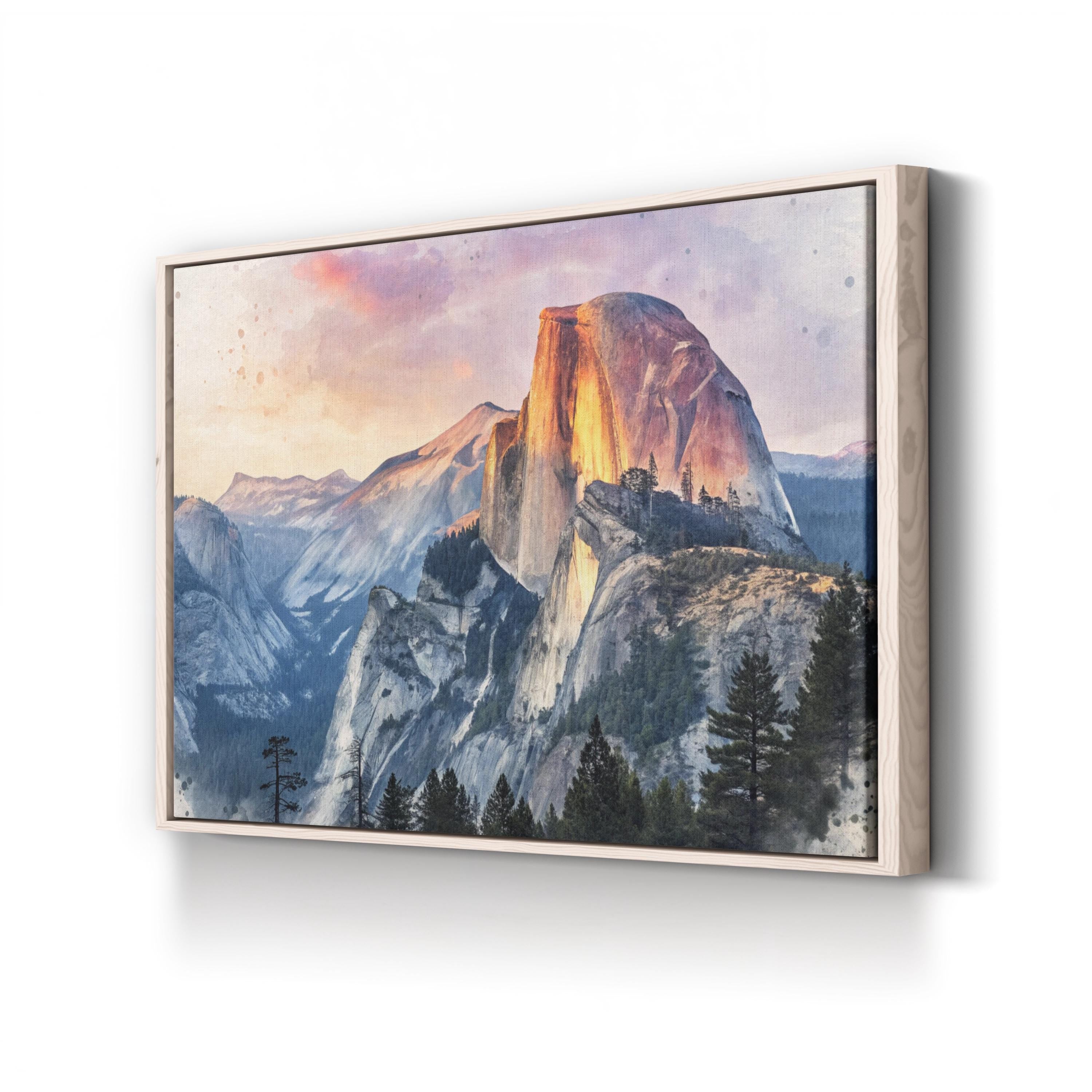 Yosemite Half Dome Sunset – Vintage Photography Wall Art | Mountain Landscape Canvas Print