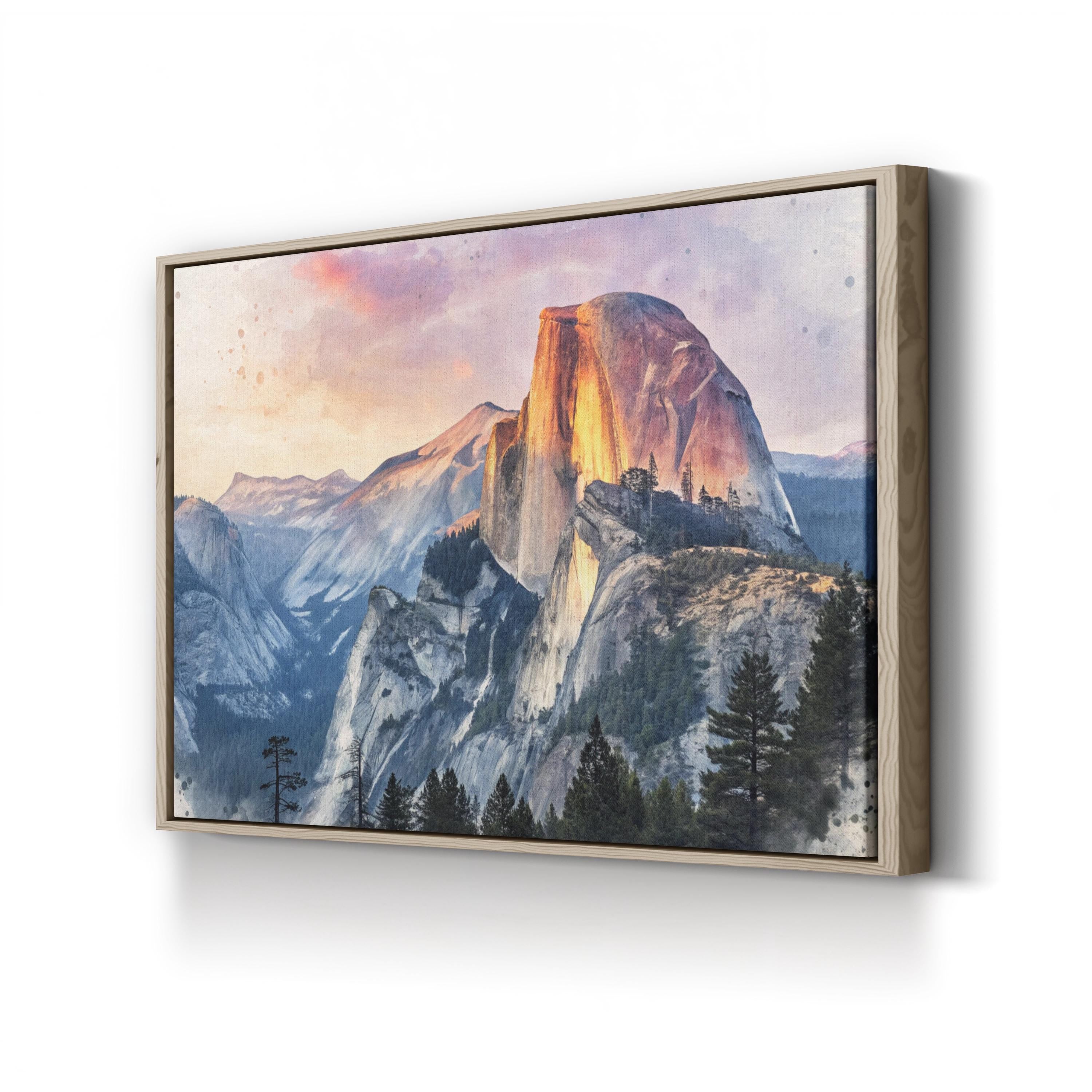 Yosemite Half Dome Sunset – Vintage Photography Wall Art | Mountain Landscape Canvas Print