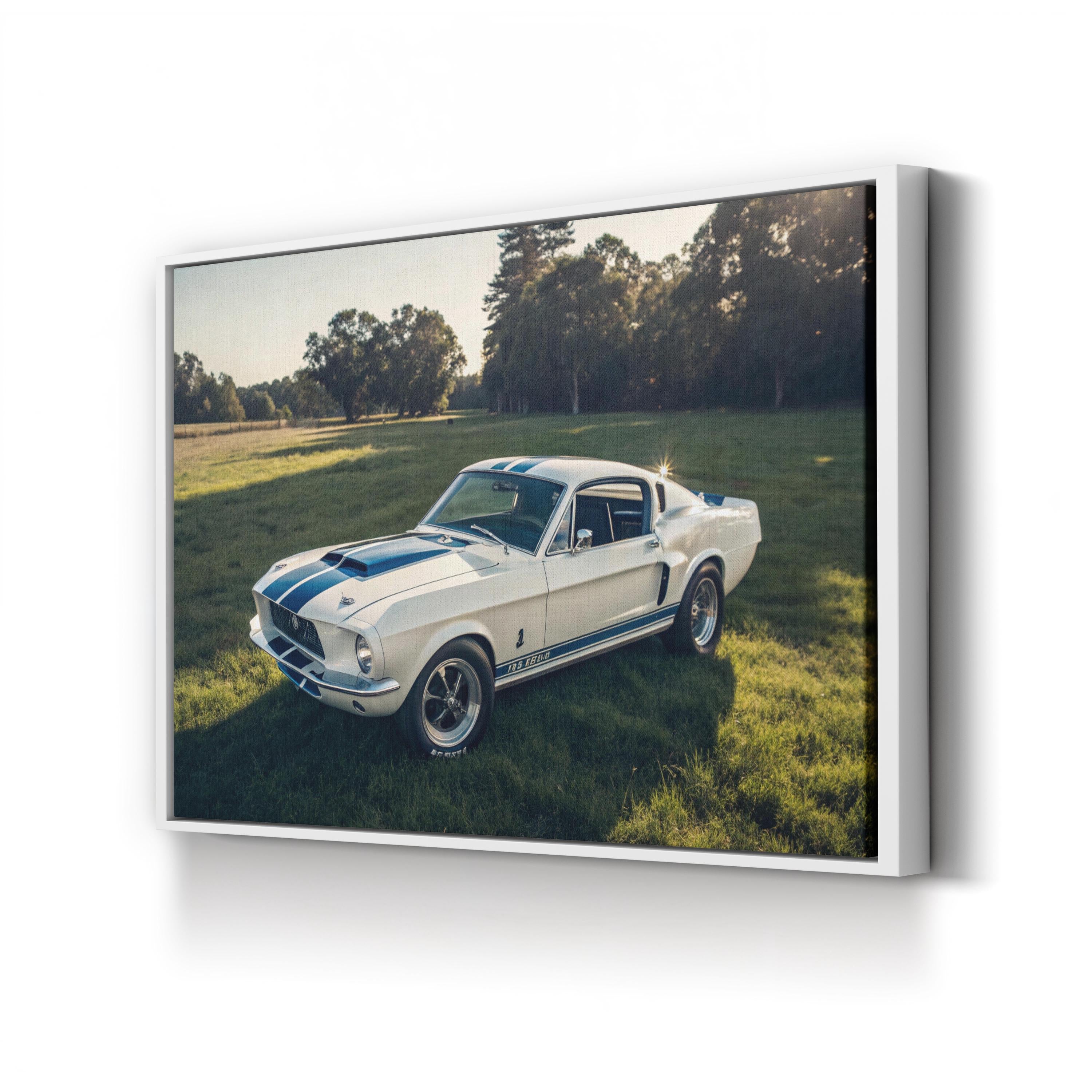1965 Ford Mustang Fastback – Period Advertisement Wall Art | Vintage American Muscle Canvas Print