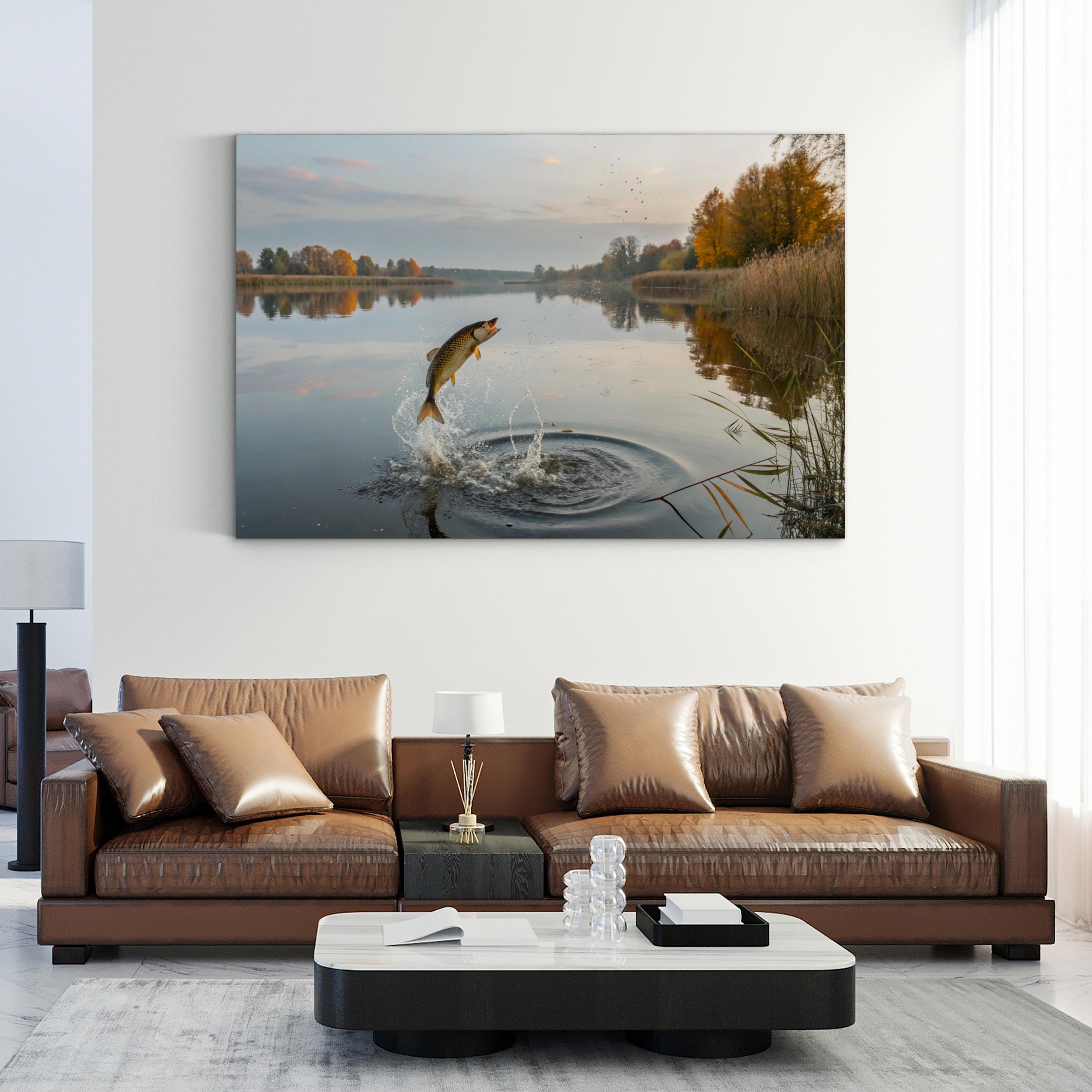 Jumping Fish Canvas Print – Coastal Wildlife Photography