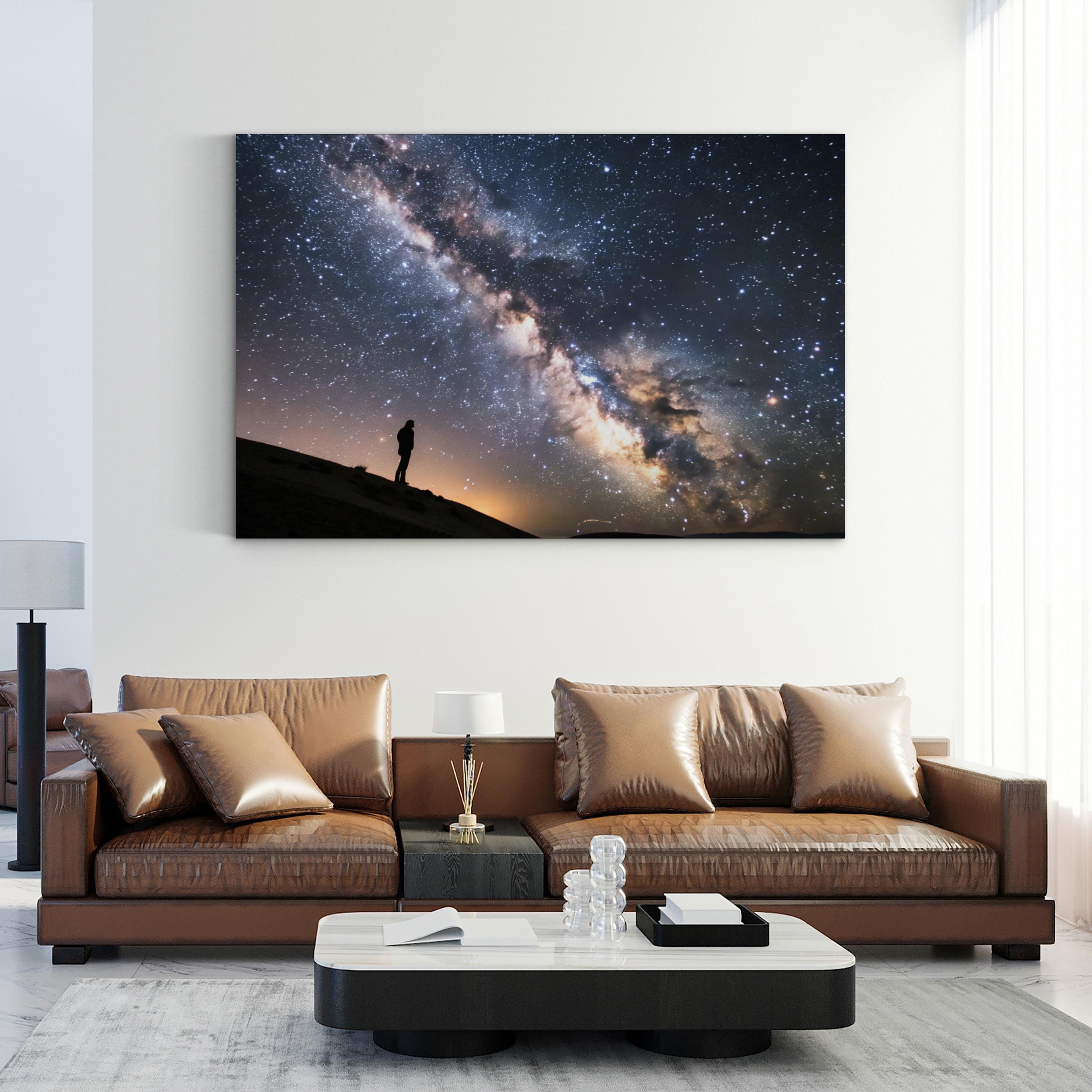Alone in the Universe – Period Illustration Wall Art | Cosmic Galaxy Canvas Print