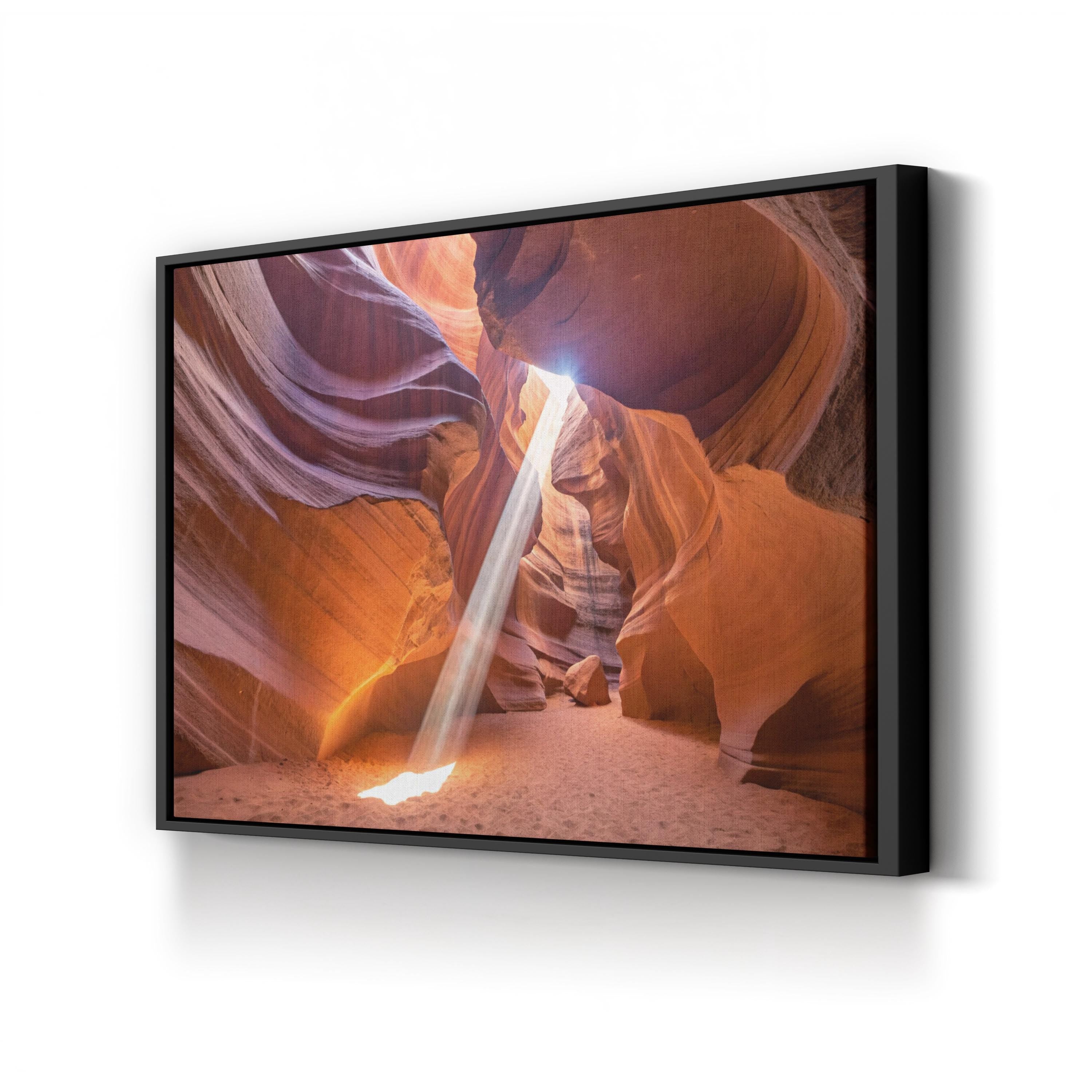 Antelope Canyon Light Beam – Vintage Photography Wall Art | Desert Slot Canyon Canvas Print