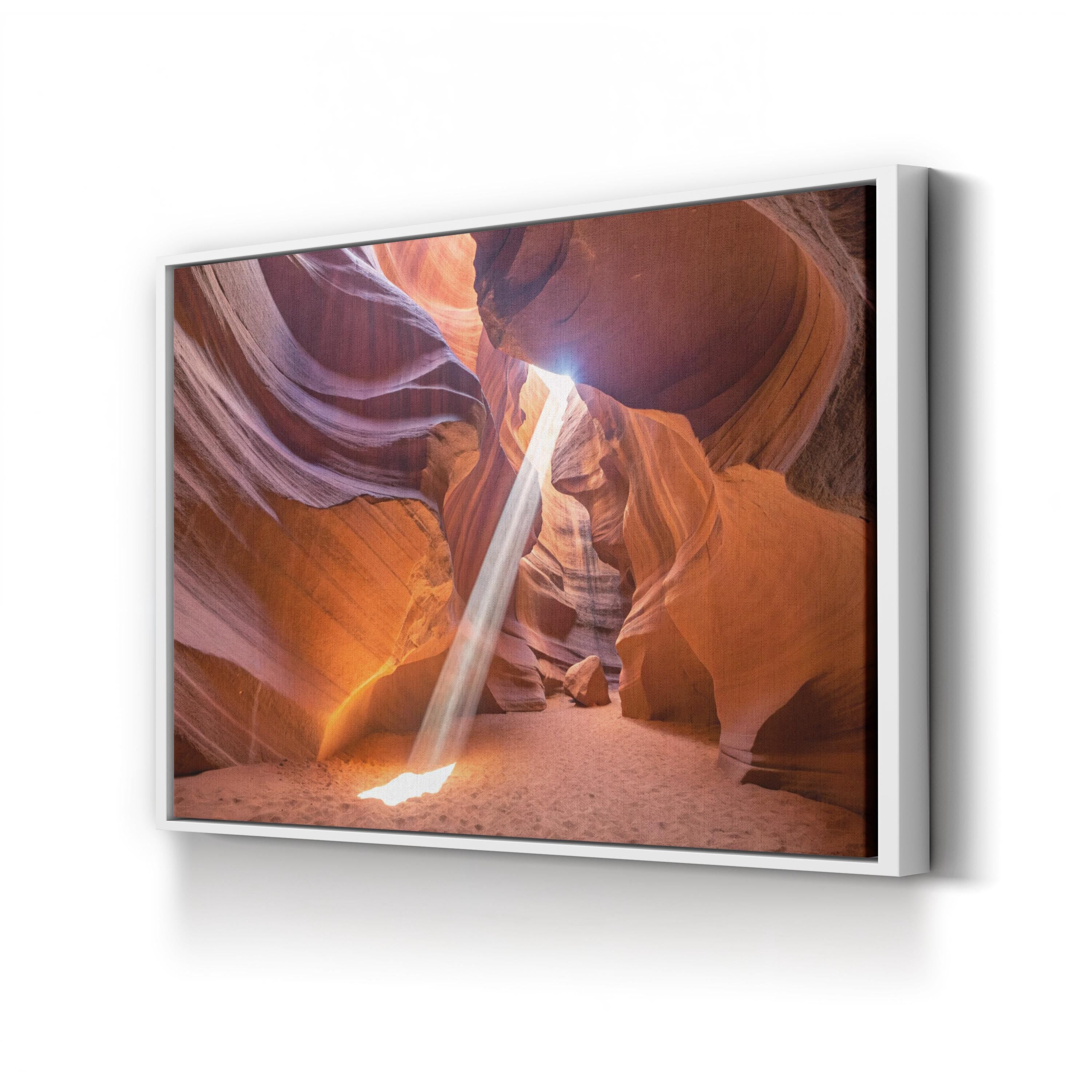 Antelope Canyon Light Beam – Vintage Photography Wall Art | Desert Slot Canyon Canvas Print