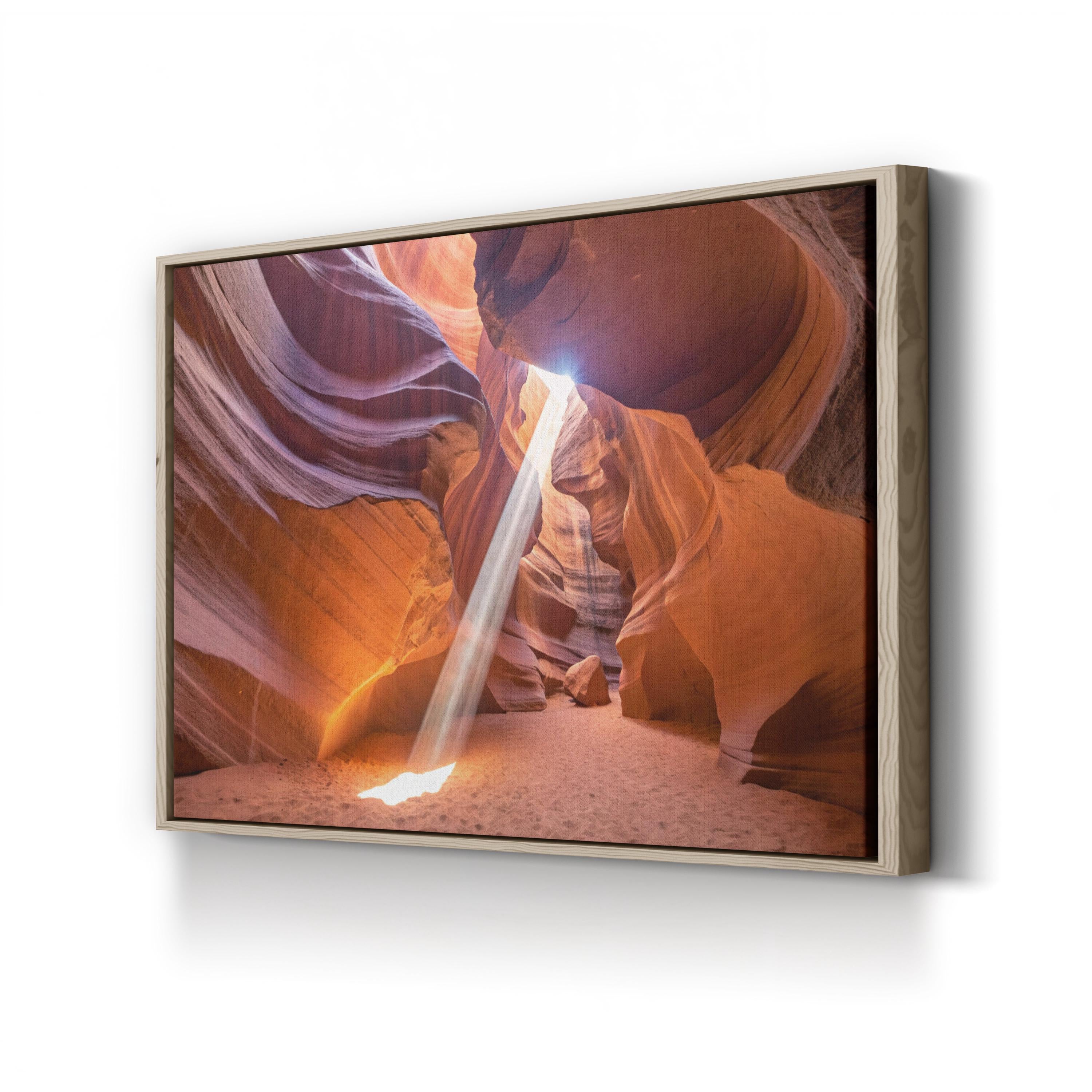 Antelope Canyon Light Beam – Vintage Photography Wall Art | Desert Slot Canyon Canvas Print