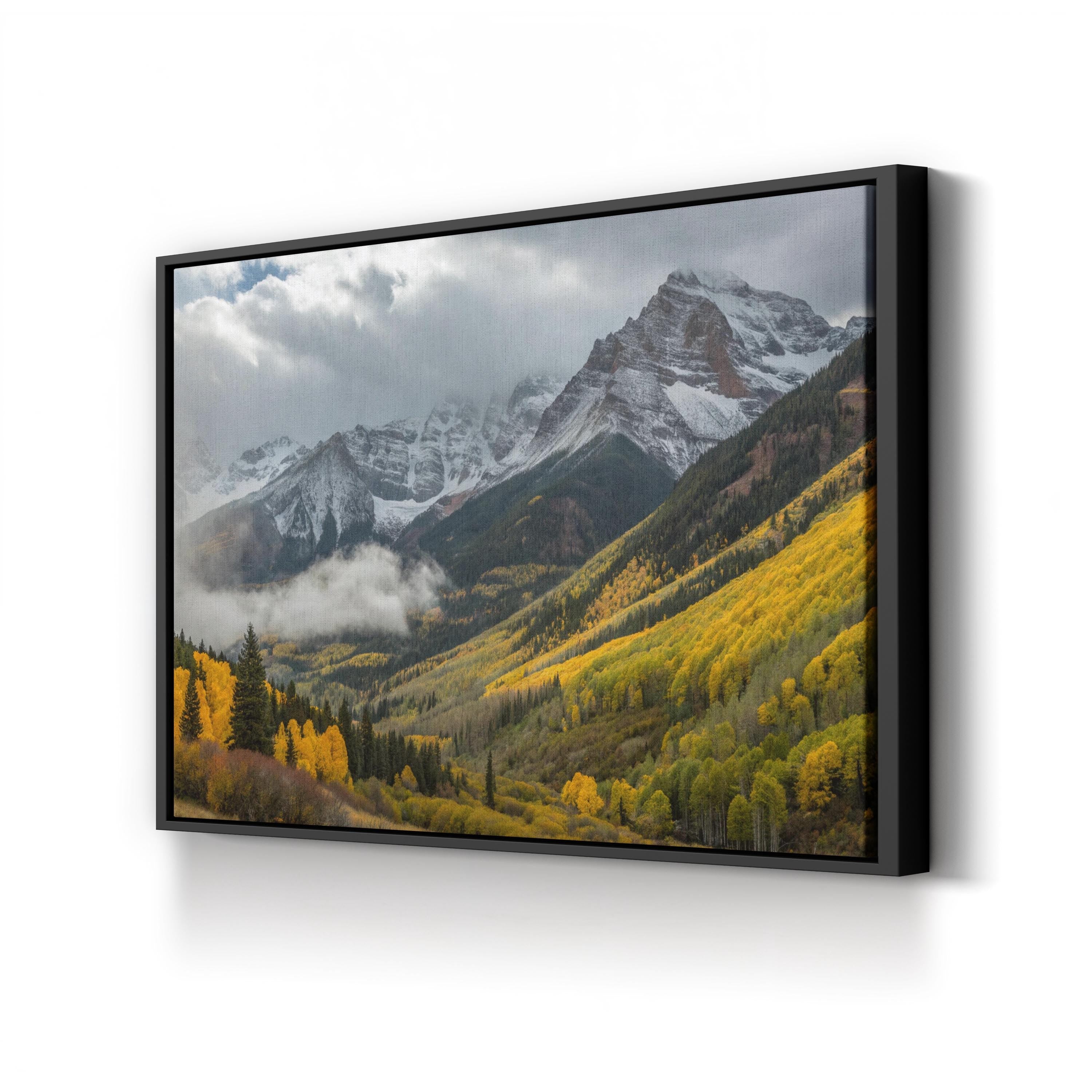 Autumn Mountain Foliage – Vintage Photography Wall Art | Vibrant Fall Landscape Canvas Print