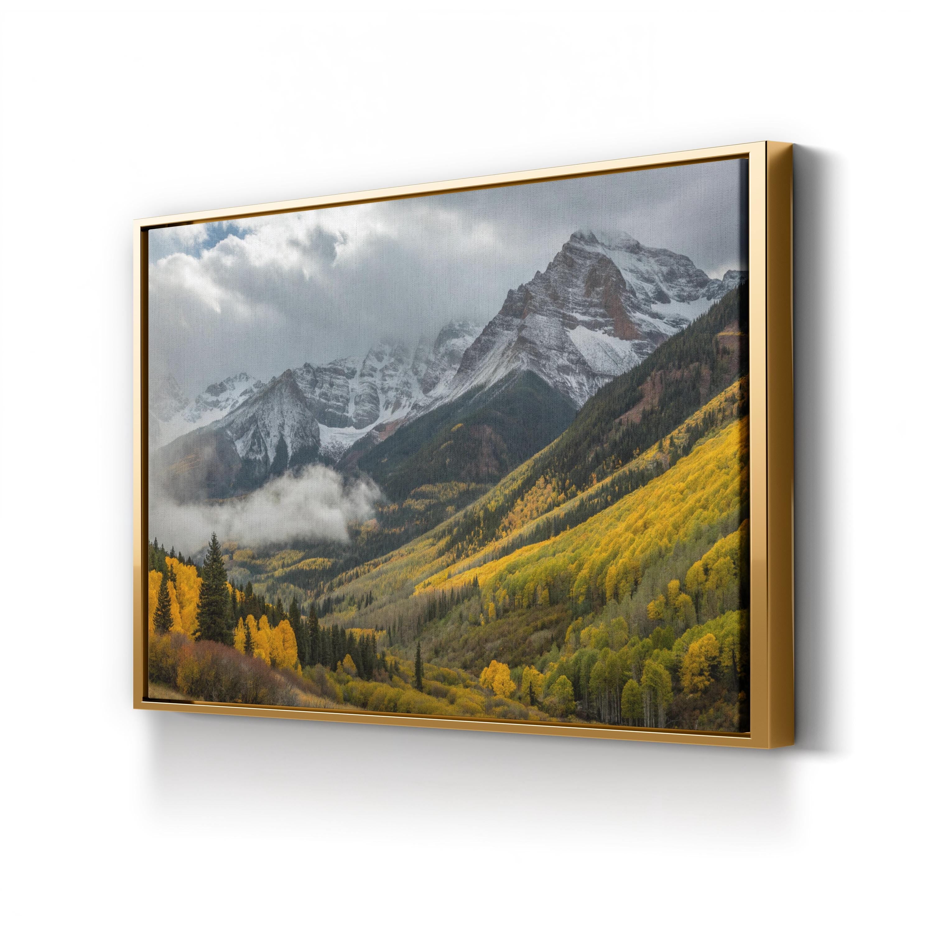 Autumn Mountain Foliage – Vintage Photography Wall Art | Vibrant Fall Landscape Canvas Print