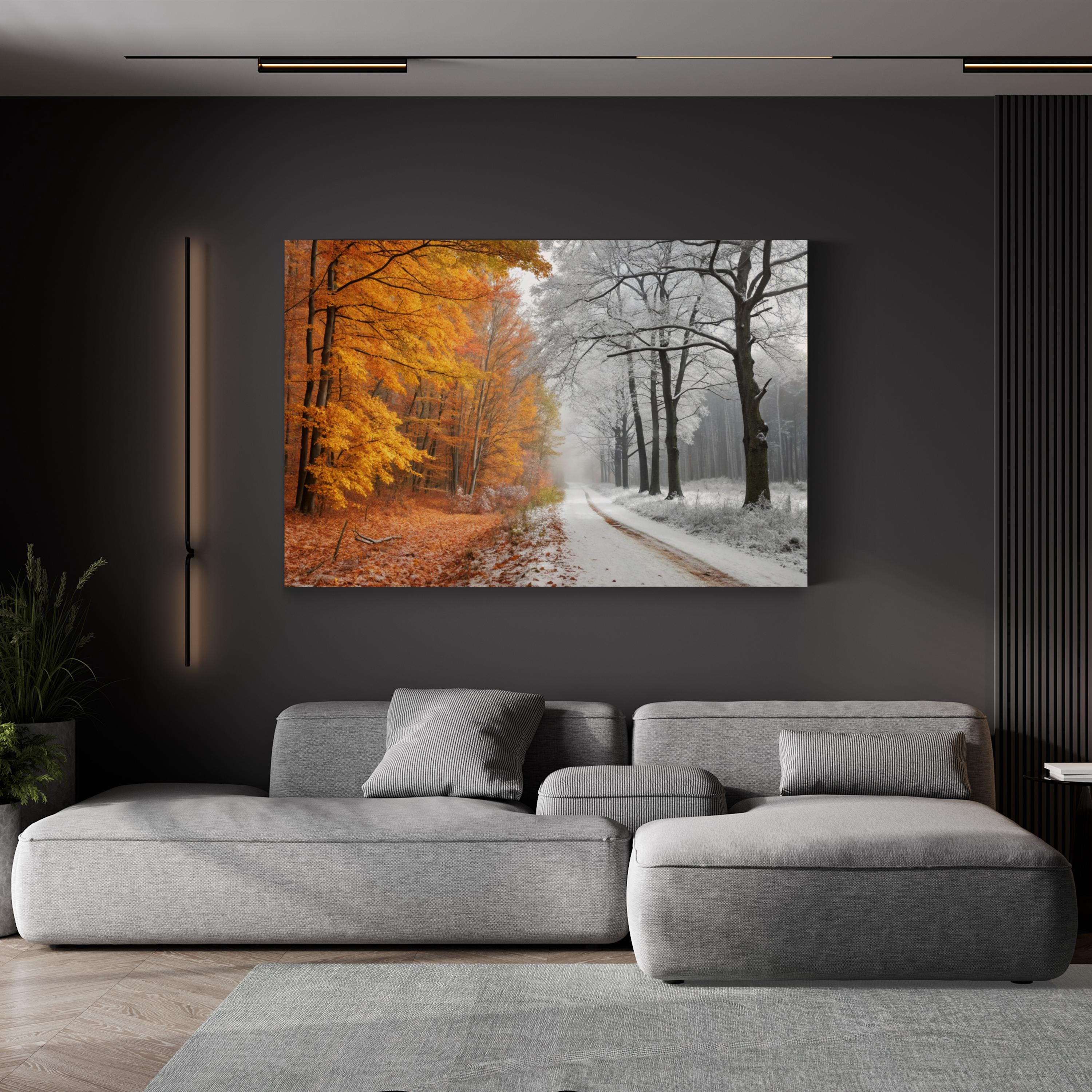 Autumn to Winter Transition – Vintage Photography Wall Art | Seasonal Landscape Canvas Print
