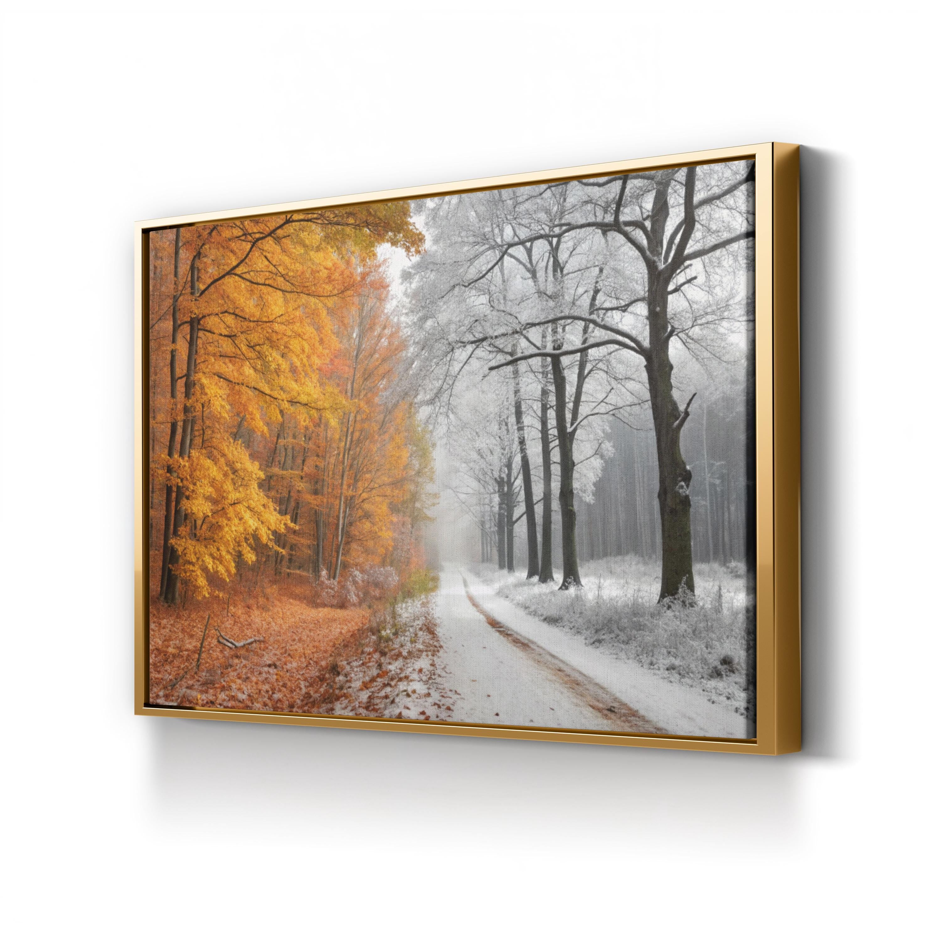 Autumn to Winter Transition – Vintage Photography Wall Art | Seasonal Landscape Canvas Print