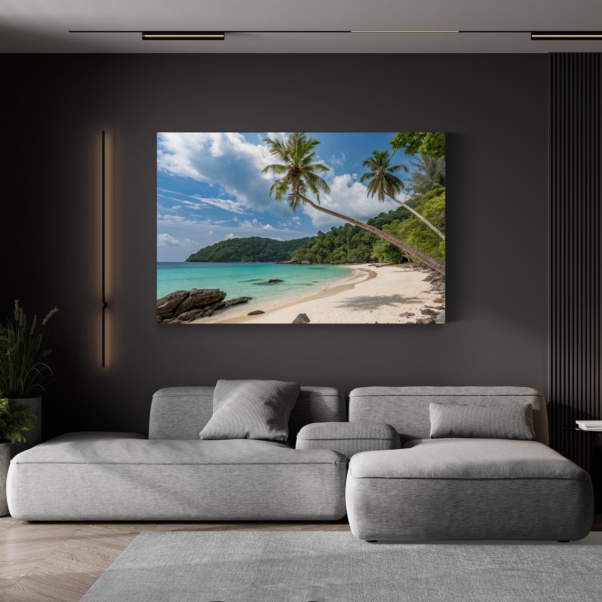 Banana Beach, Phuket, Thailand canvas print in White frame