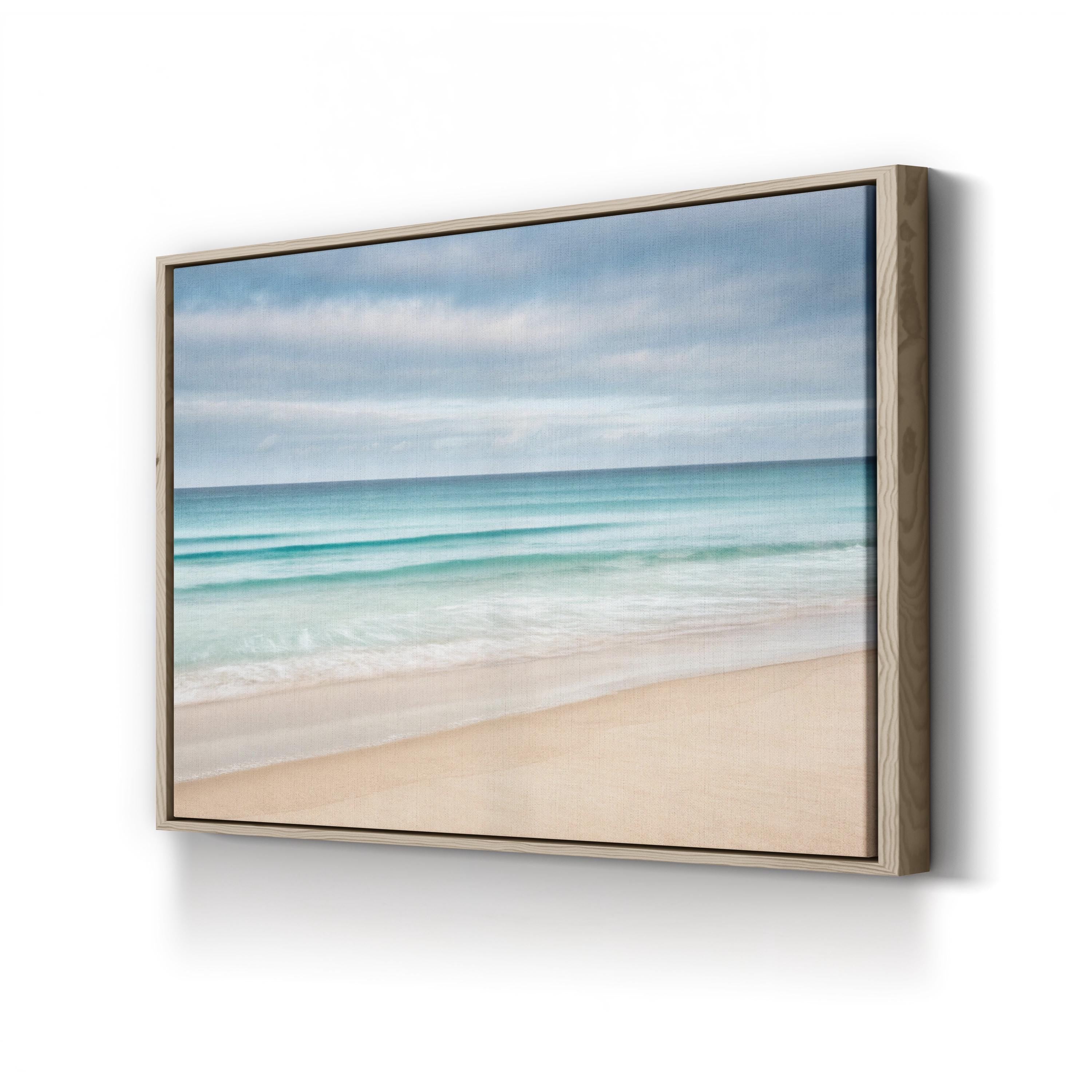 Abstract Coastal Ocean Horizon – Period Illustration Wall Art | Framed Beach Canvas Print