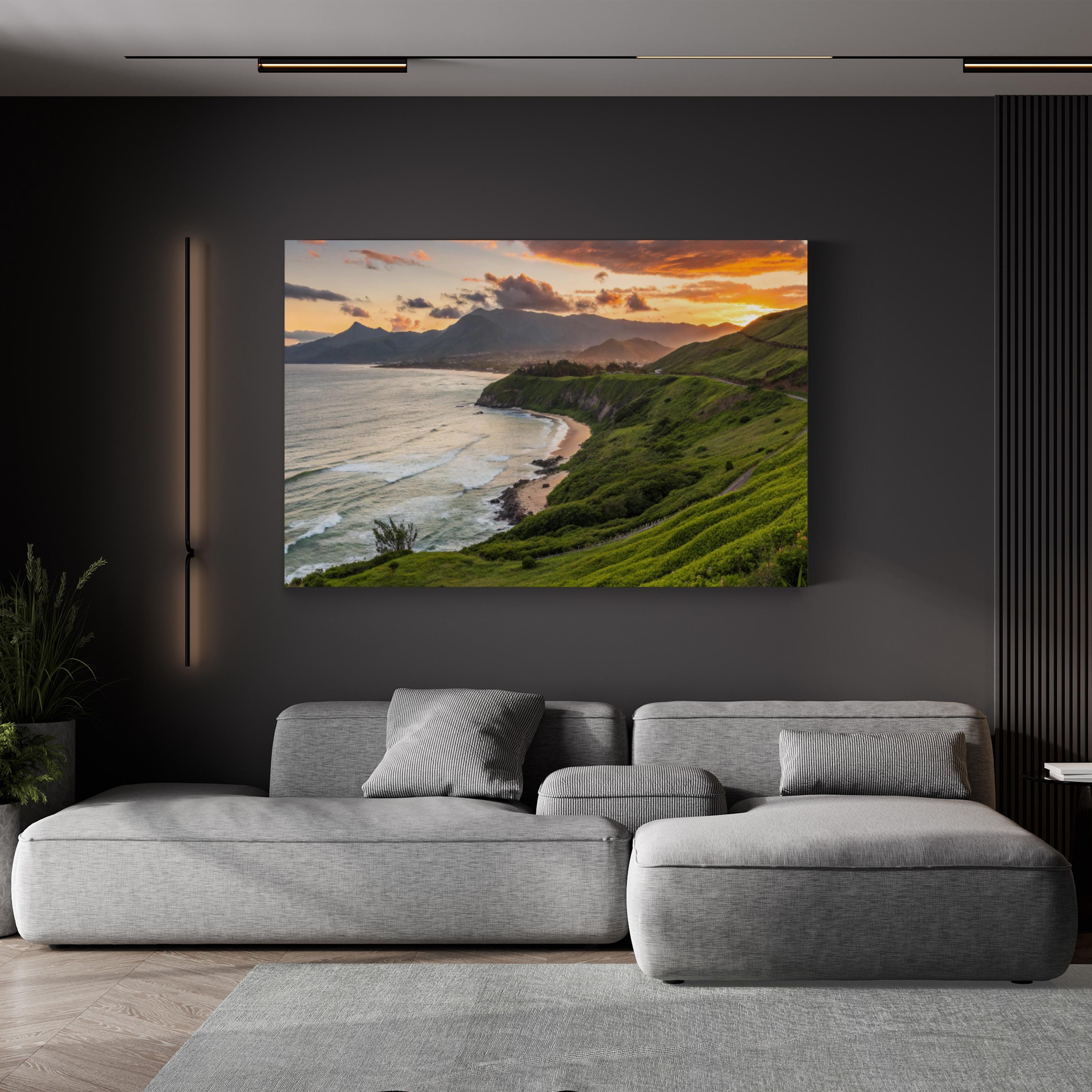 Coastal Sunset Cliff Landscape: Big Sur California Ocean Photography