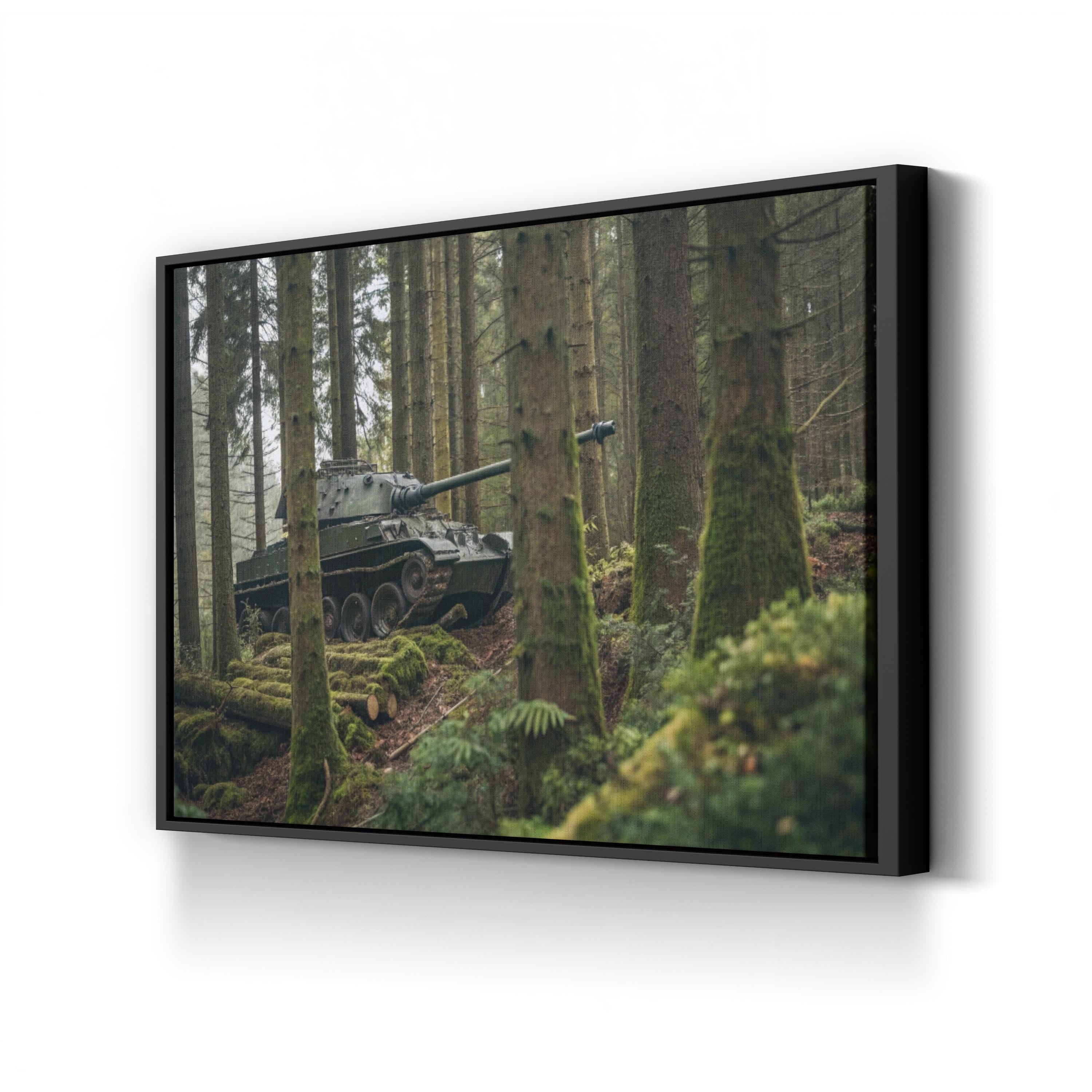 Belleau Wood Military Tank in Autumn Forest Landscape