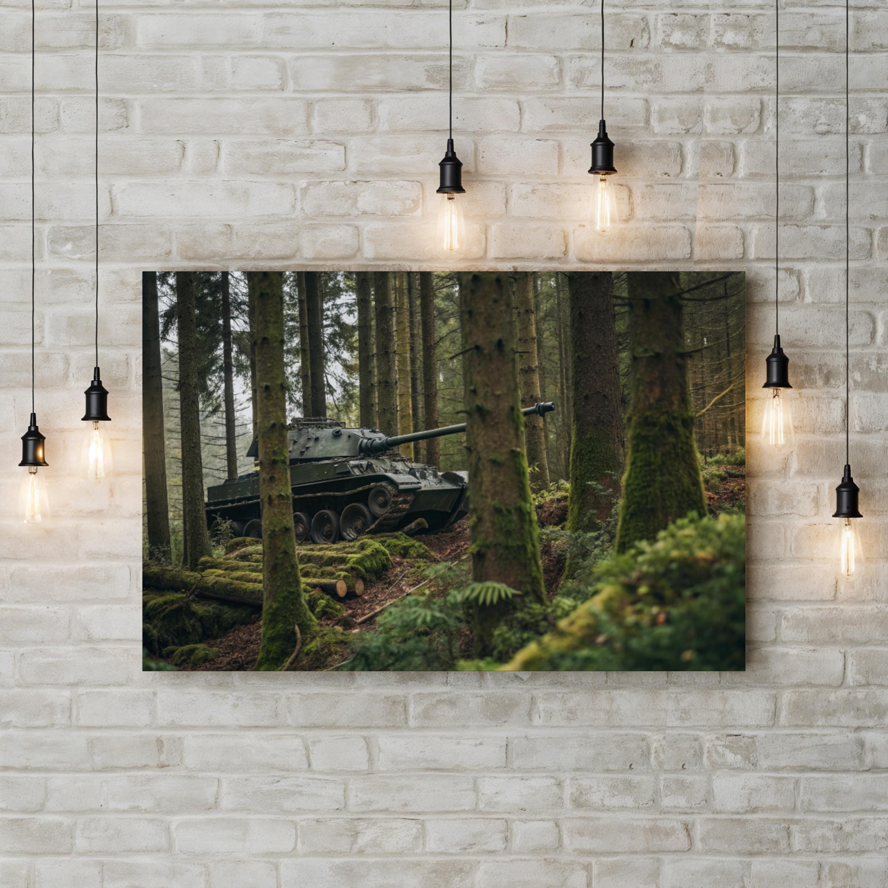 Belleau Wood Military Tank in Autumn Forest Landscape