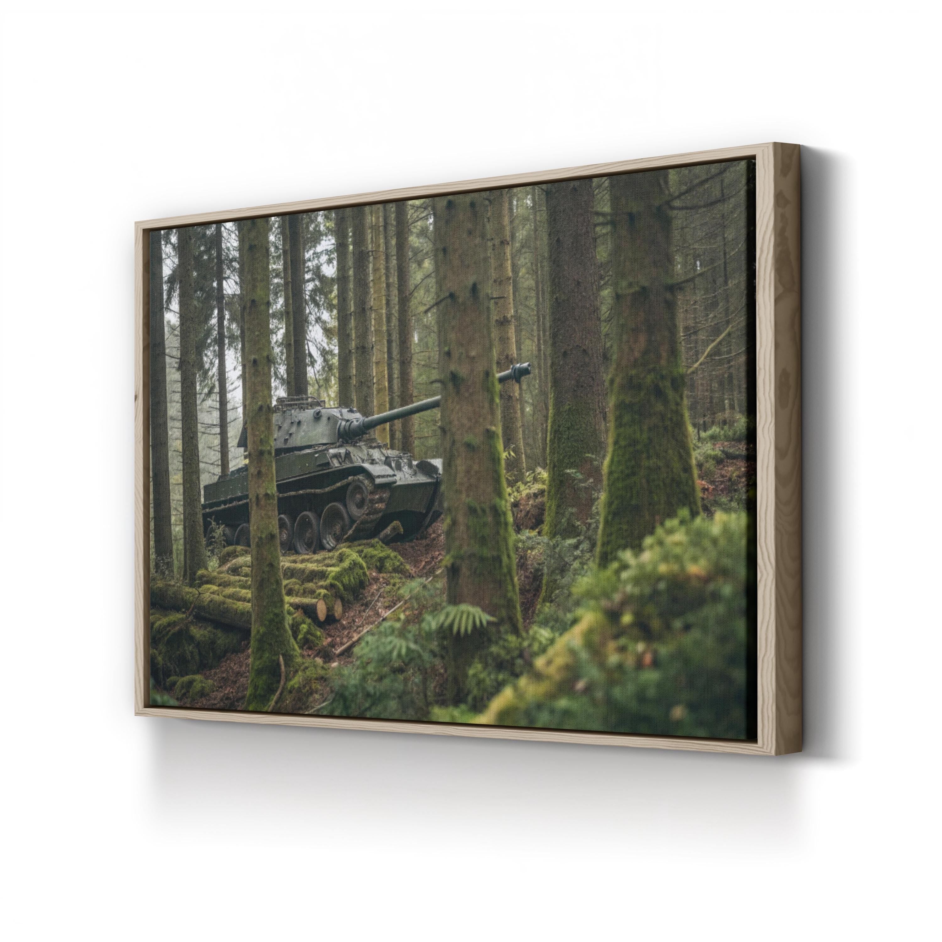 Belleau Wood Military Tank in Autumn Forest Landscape