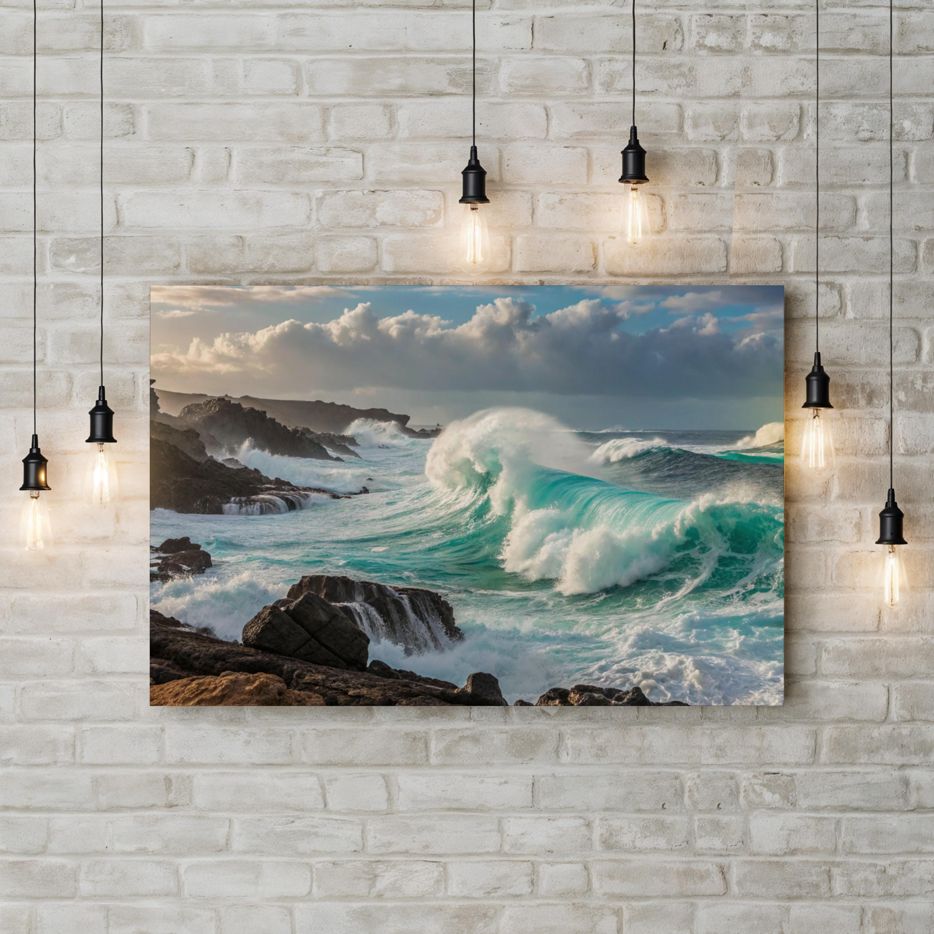 Ocean Waves Canvas Art – Dramatic Coastal Seascape