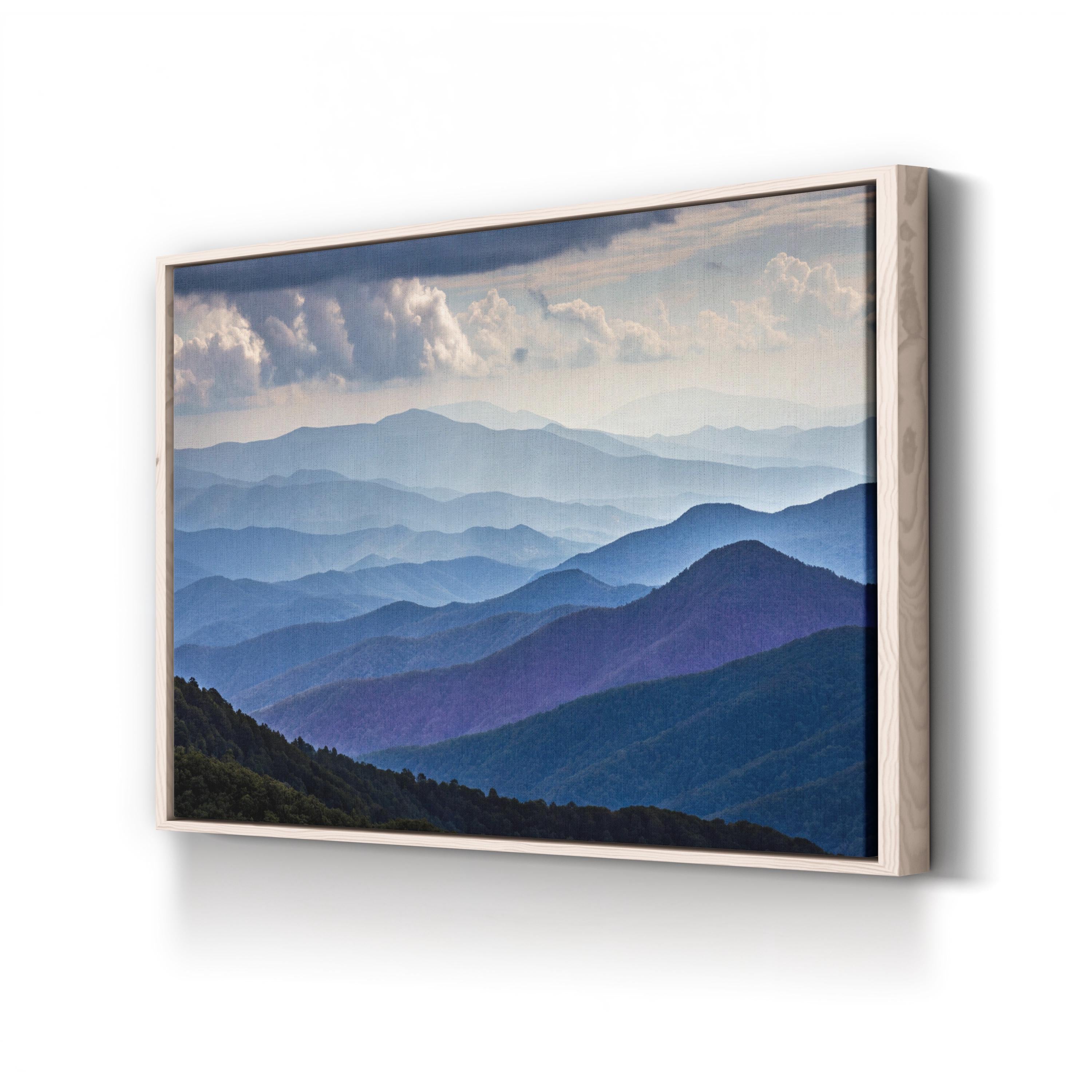 Blue Hills Layered Landscape – Vintage Photography Wall Art | Peaceful Nature Canvas Print