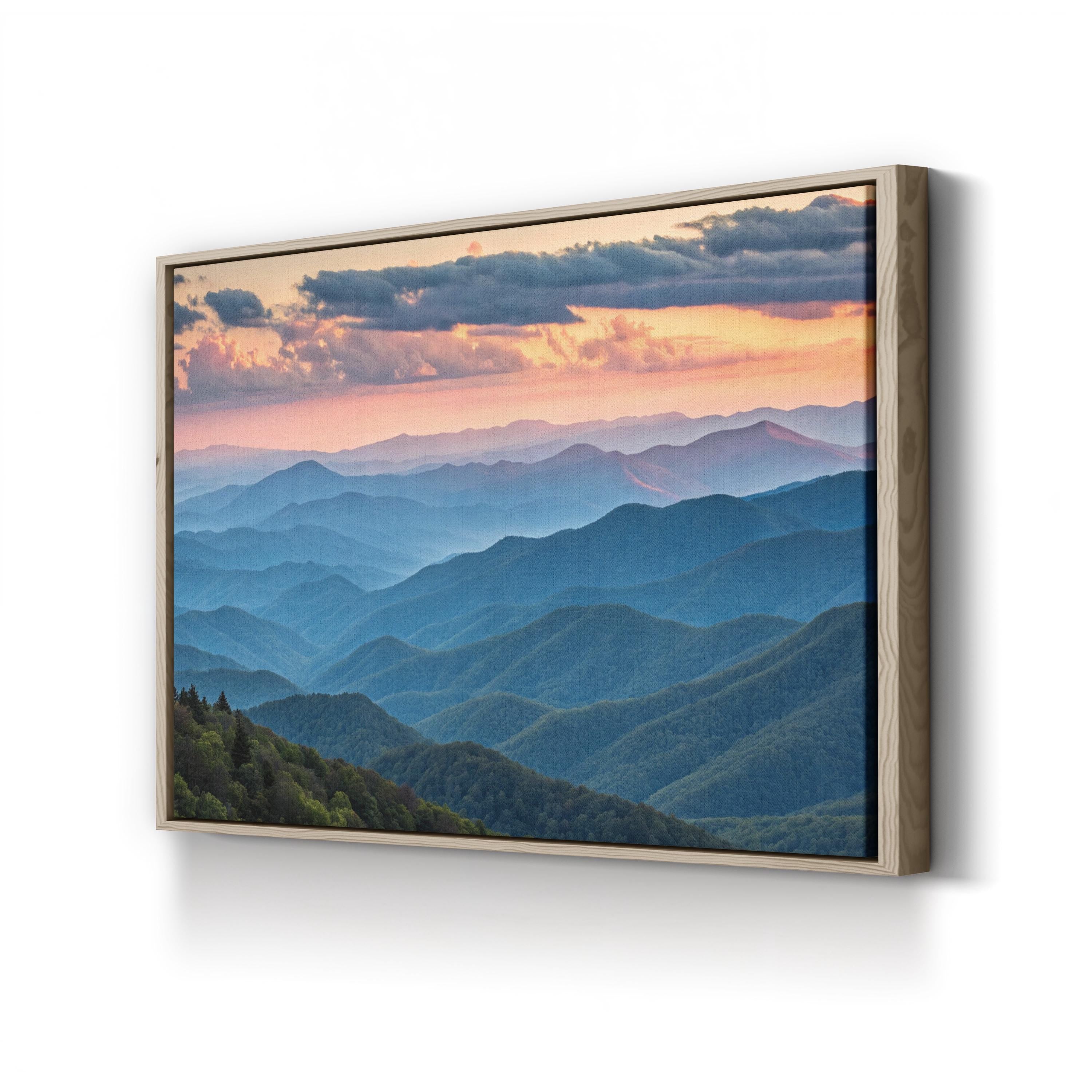 Blue Ridge Mountains Sunset – Vintage Photography Wall Art | Scenic Nature Canvas Print