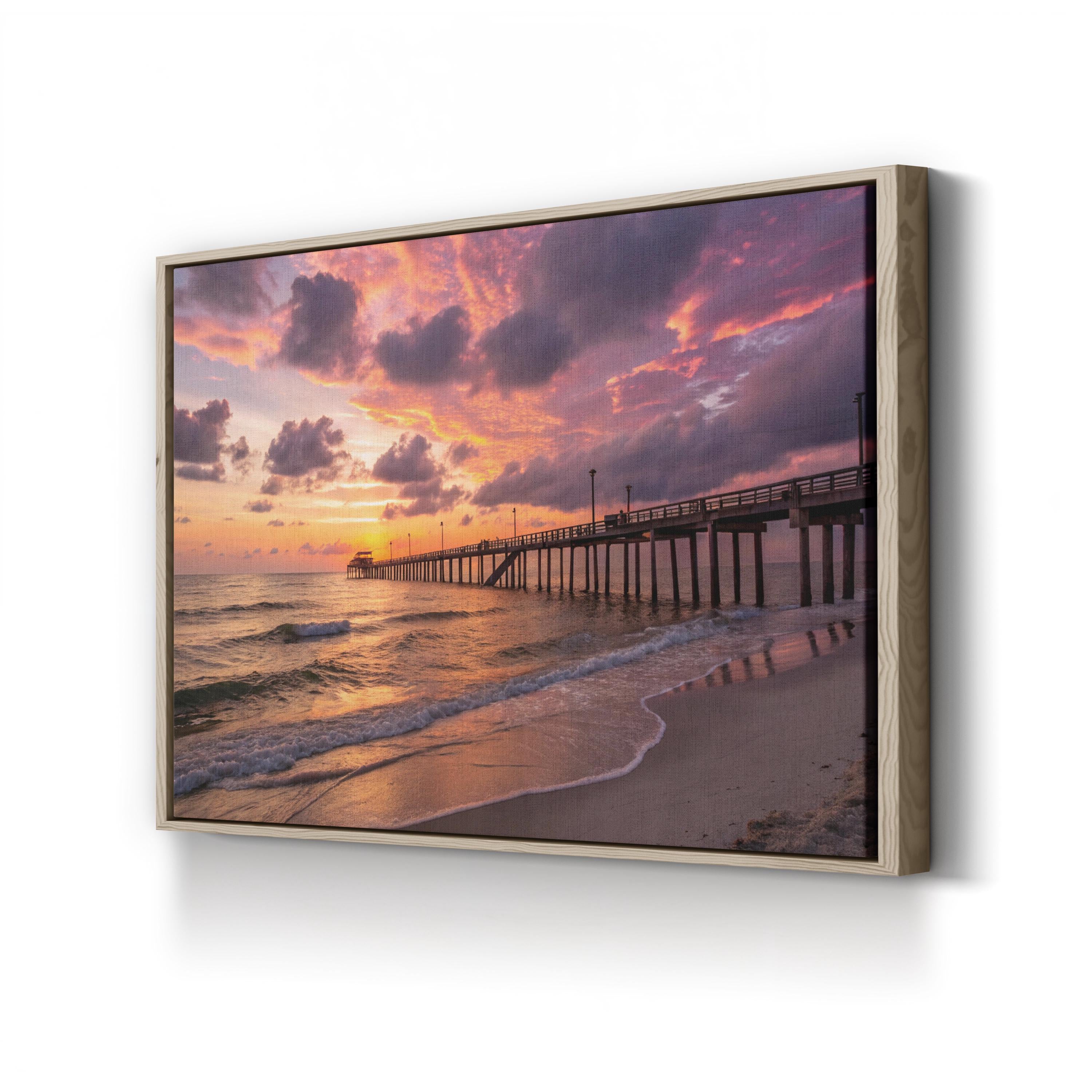 Corpus Christi Pier at Sunset — Corpus Christi, Texas Coastal Canvas Wall Art