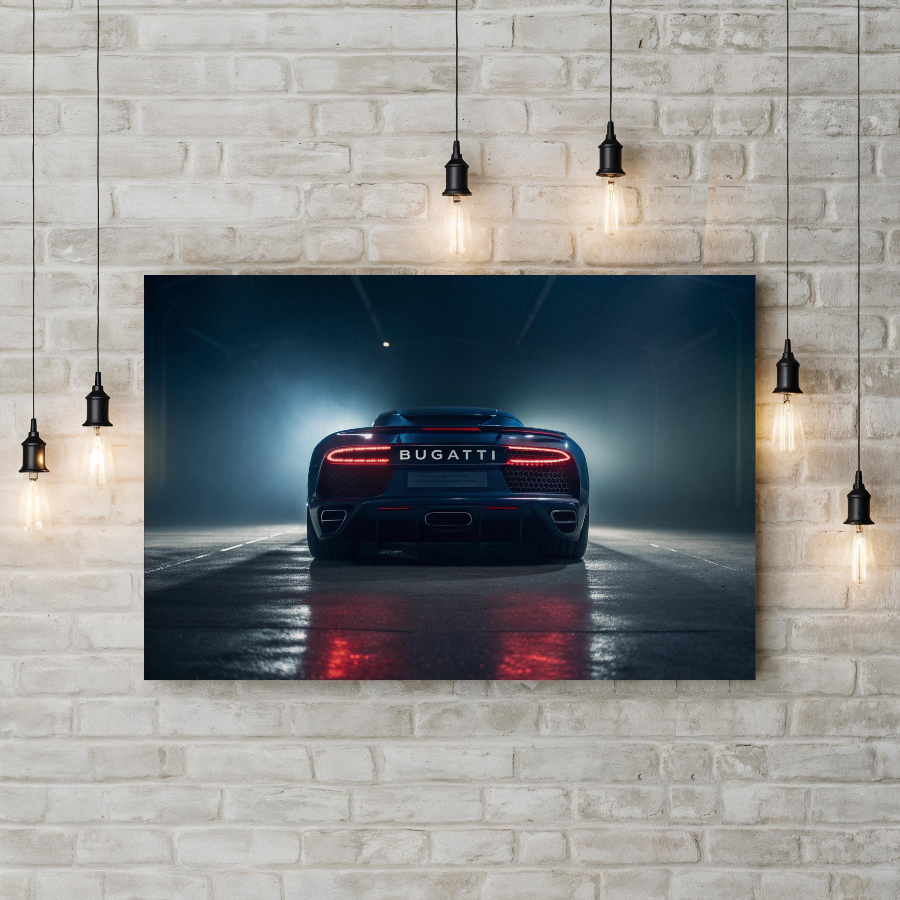 Bugatti V3 Canvas Art – Luxury Sports Car Rear View