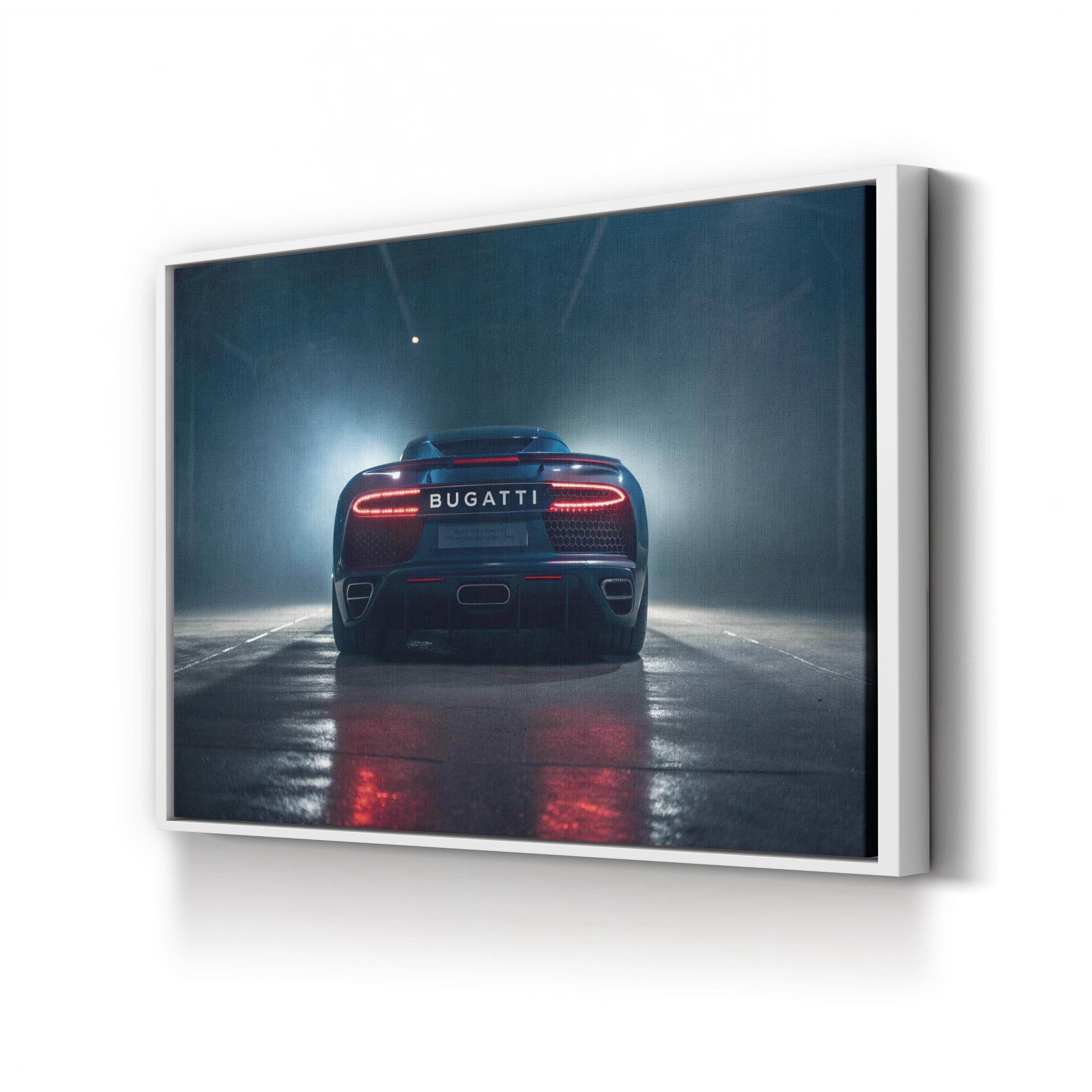 Bugatti V3 Canvas Art – Luxury Sports Car Rear View