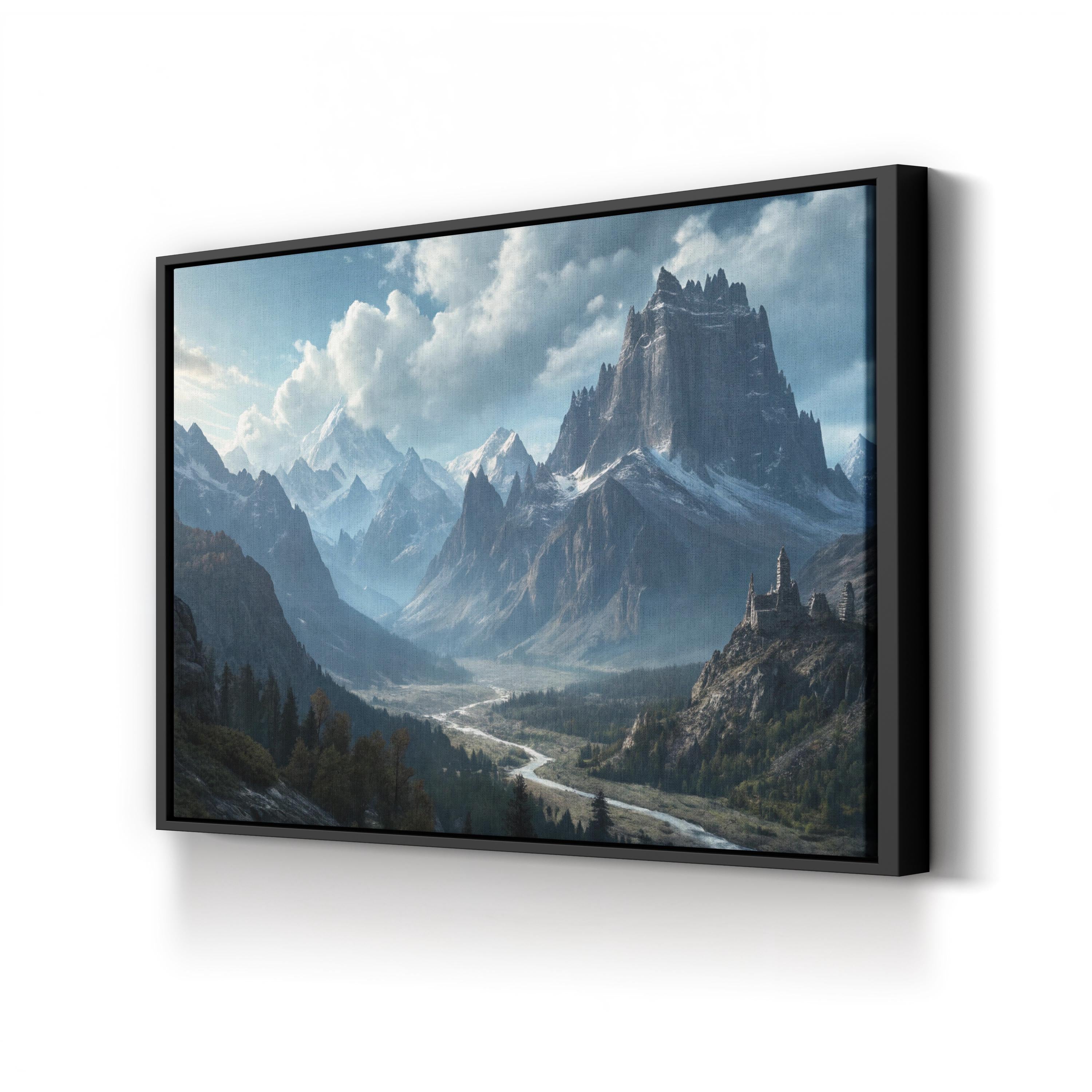 Rocky Ridge Dramatic Peaks – Vintage Photography Wall Art | Mountain Landscape Canvas Print