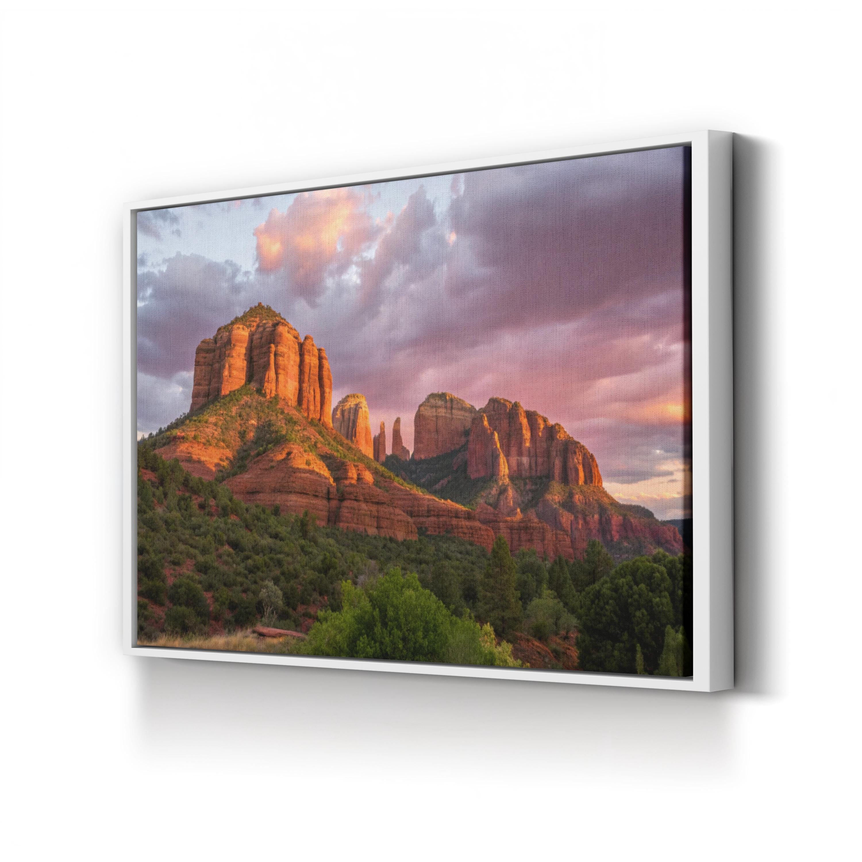 Cathedral Rock Sedona Sunset – Vintage Photography Wall Art | Desert Canvas Print