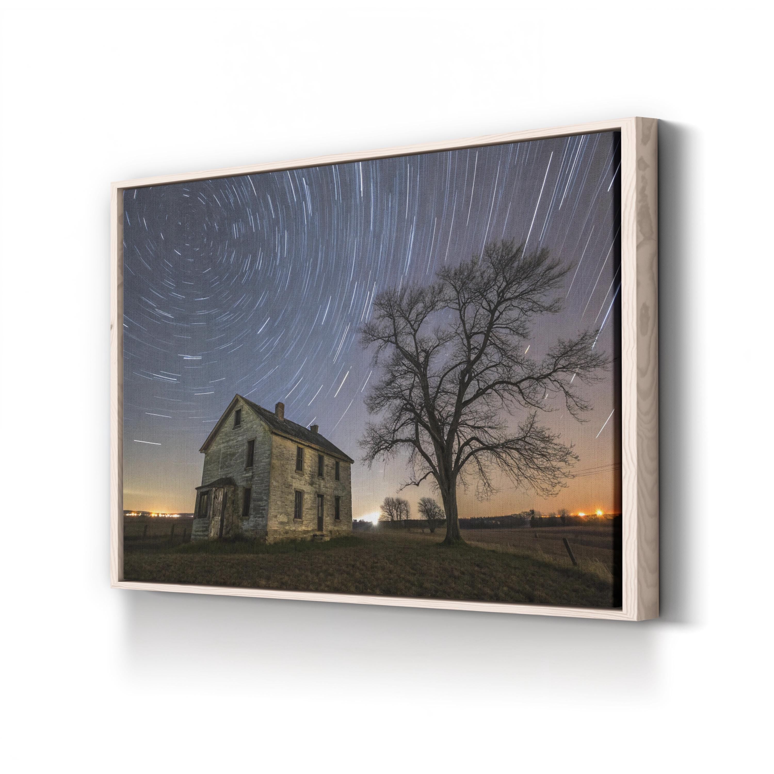 Civil War House Starry Night – Vintage Photography Wall Art | Historic Landscape Canvas Print