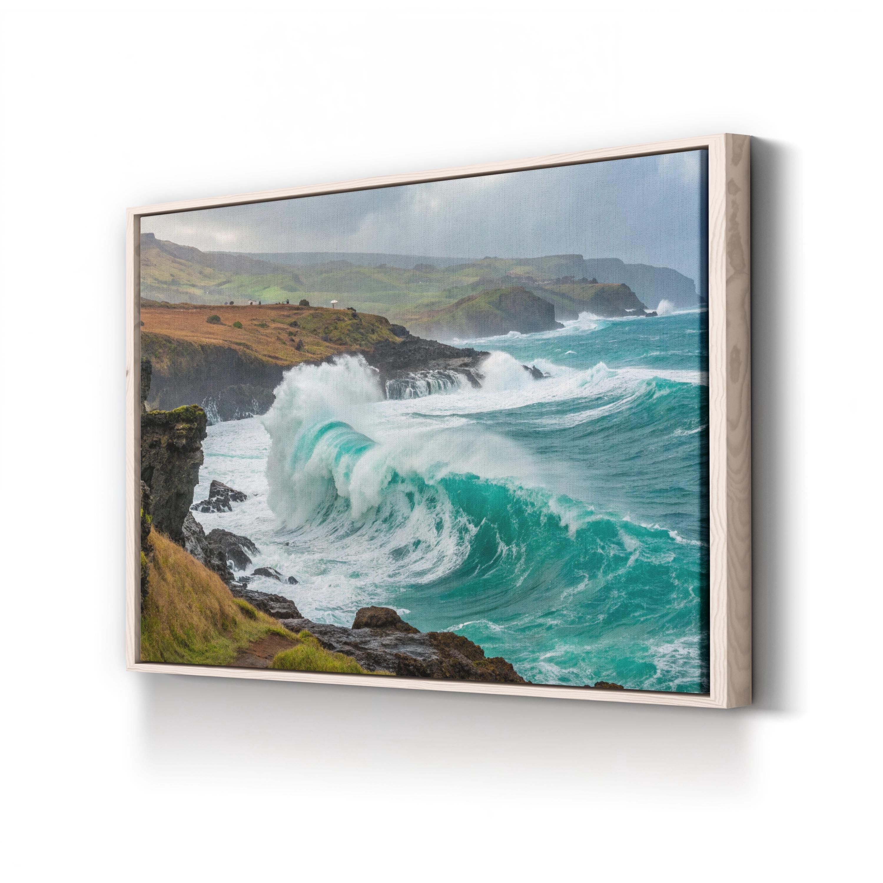 Powerful Crashing Ocean— Coastal Seascape Canvas Wall Art for Living Room Décor