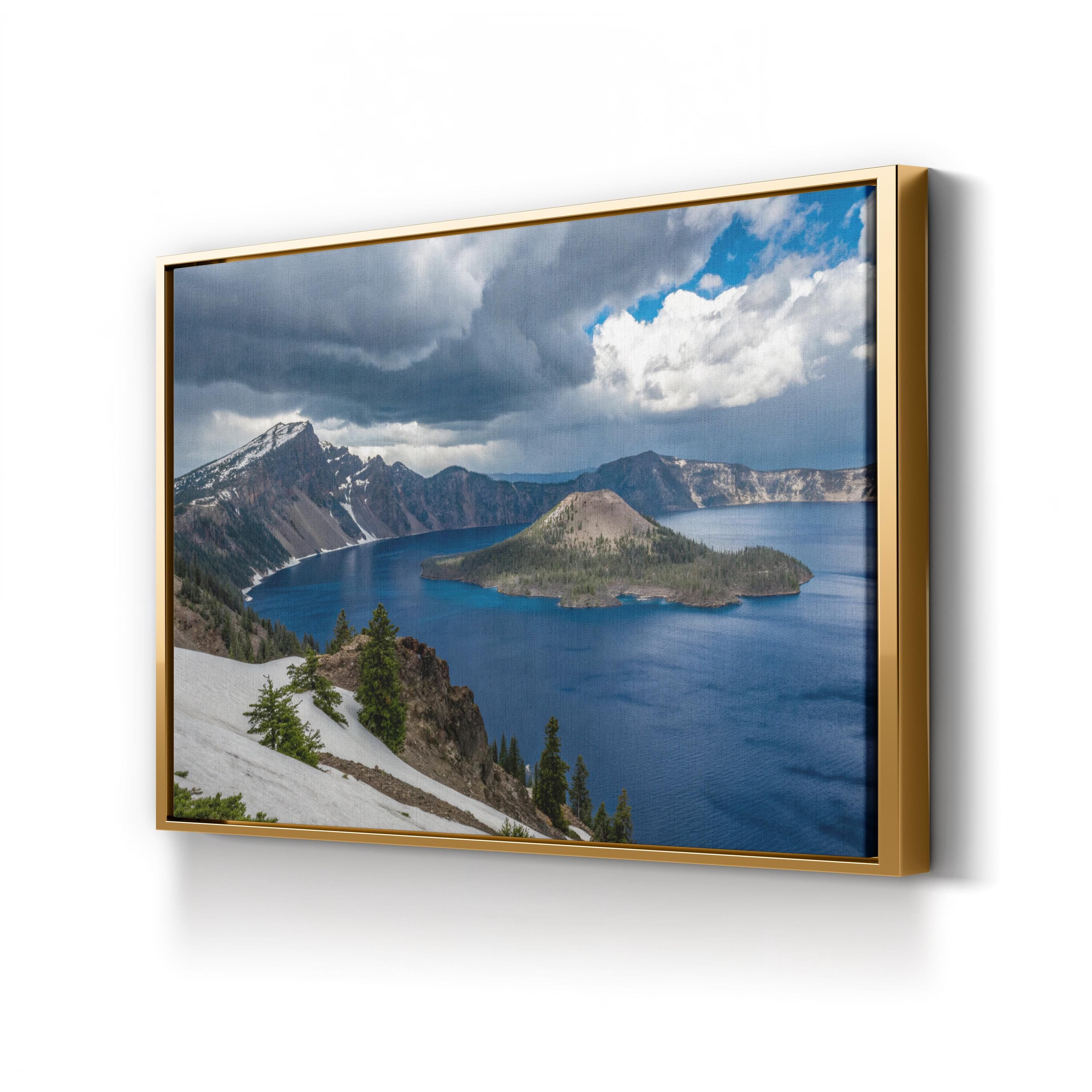 Crater Lake Canvas Art — Framed Mountain Landscape Photography