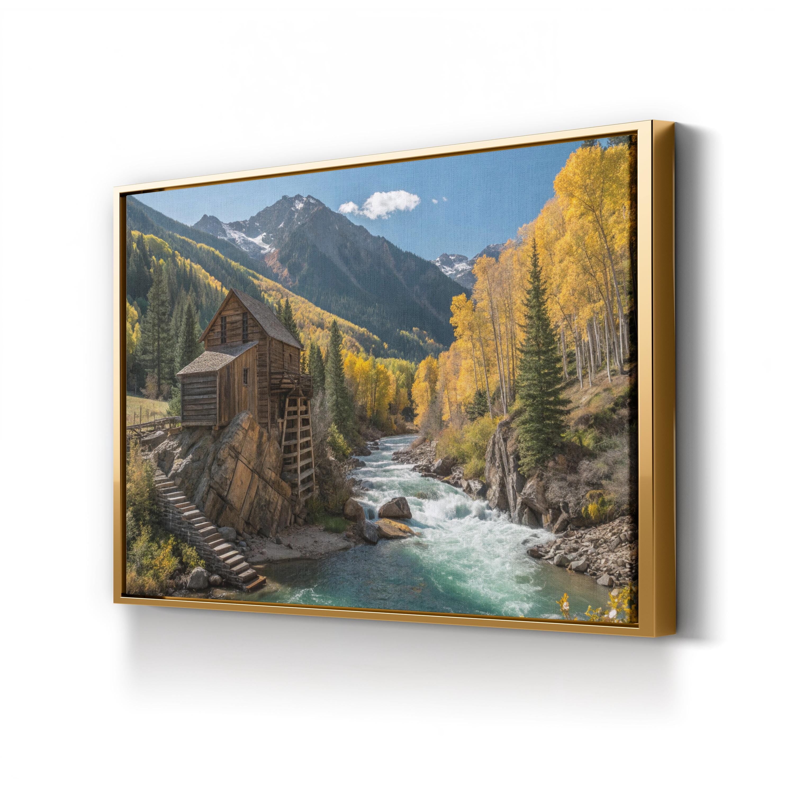 Crystal Mill Colorado – Vintage Photography Wall Art | Mountain Waterfall Canvas Print