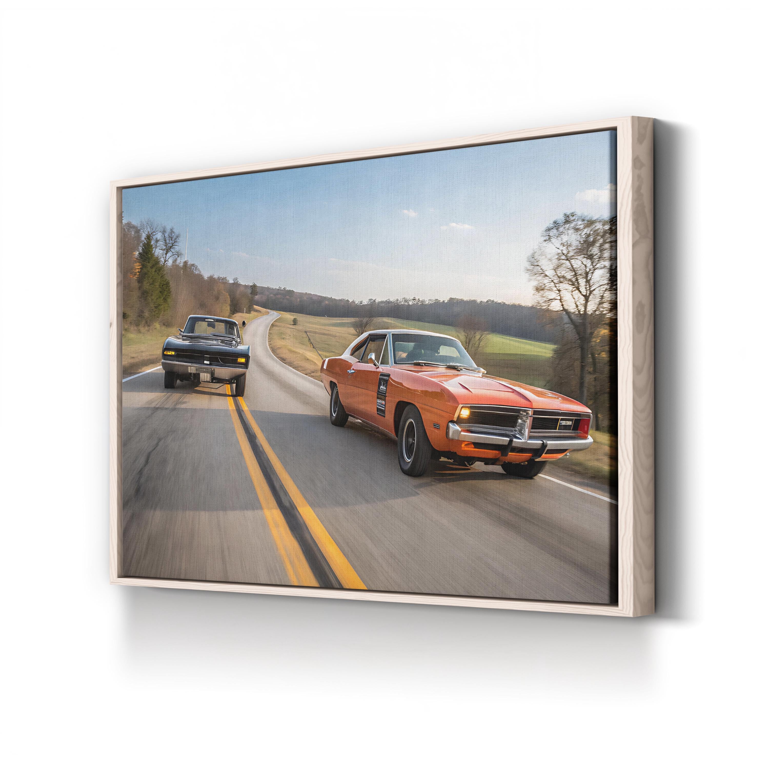 Smokey Muscle Car – Vintage Photography Wall Art | American Racing Canvas Print