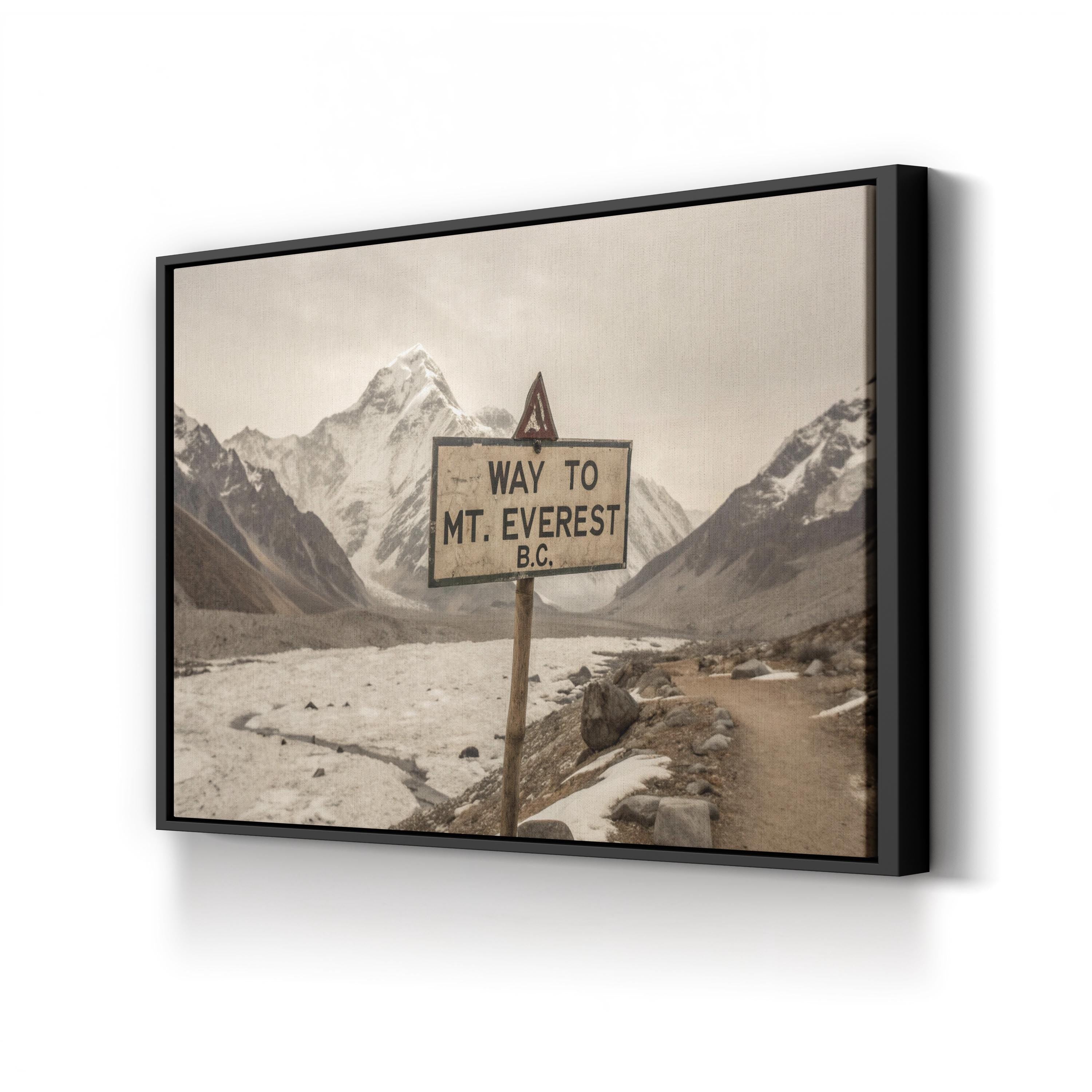 Everest Base Camp, Himalayas – Vintage Photography Wall Art | Mountain Landscape Canvas Print
