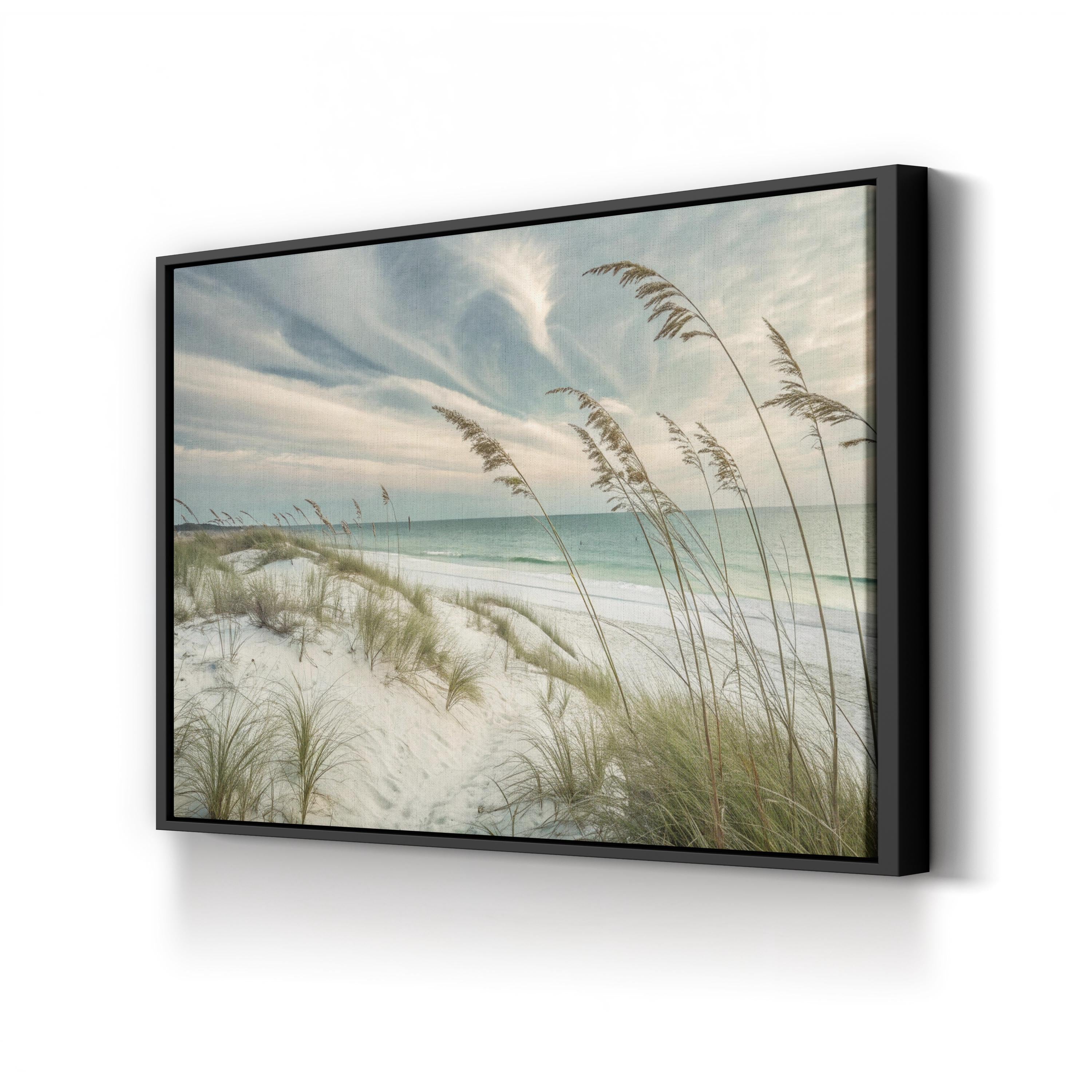 Faded Calmness Coastal Canvas Wall Art — Minimalist Beach Dune Landscape Print