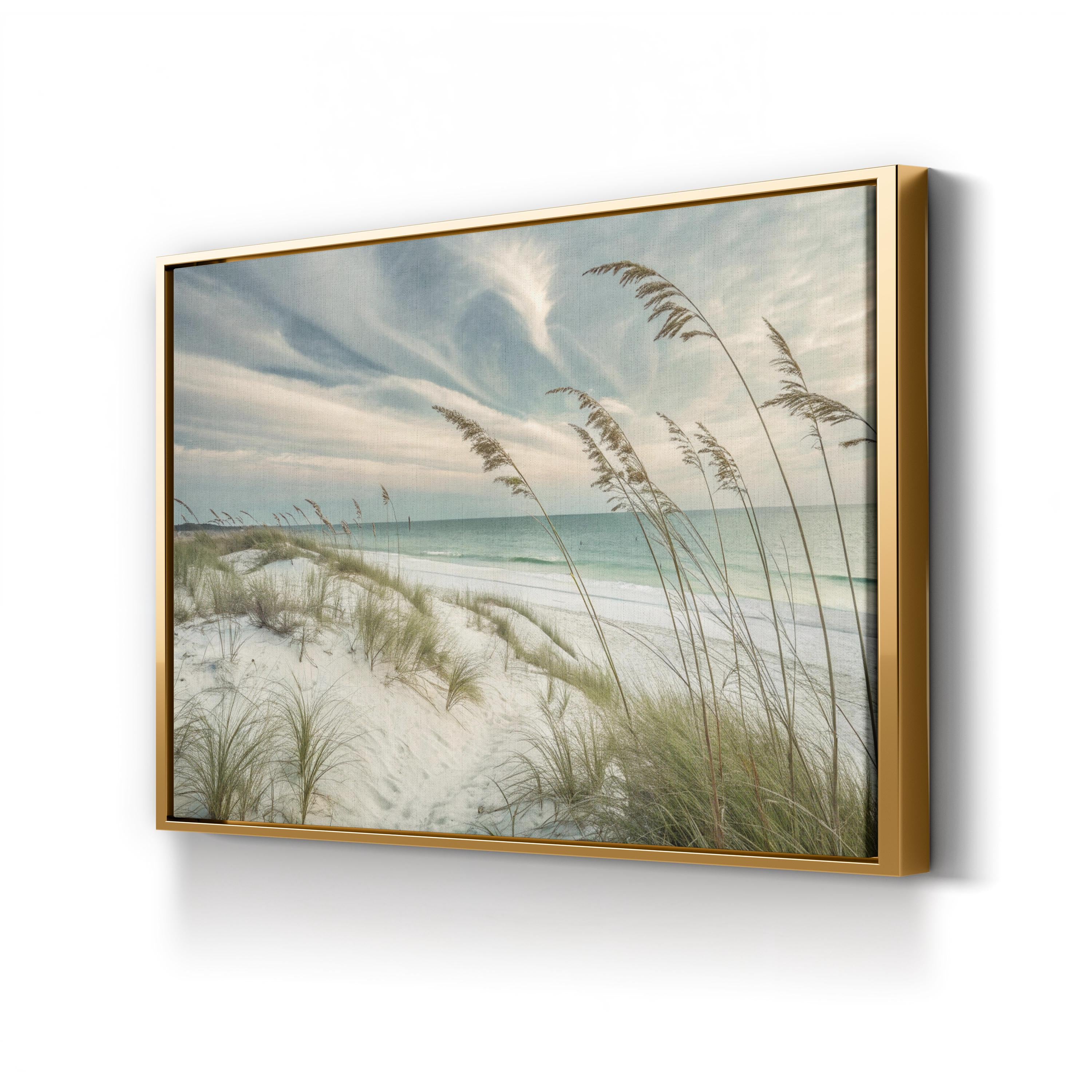 Faded Calmness Coastal Canvas Wall Art — Minimalist Beach Dune Landscape Print
