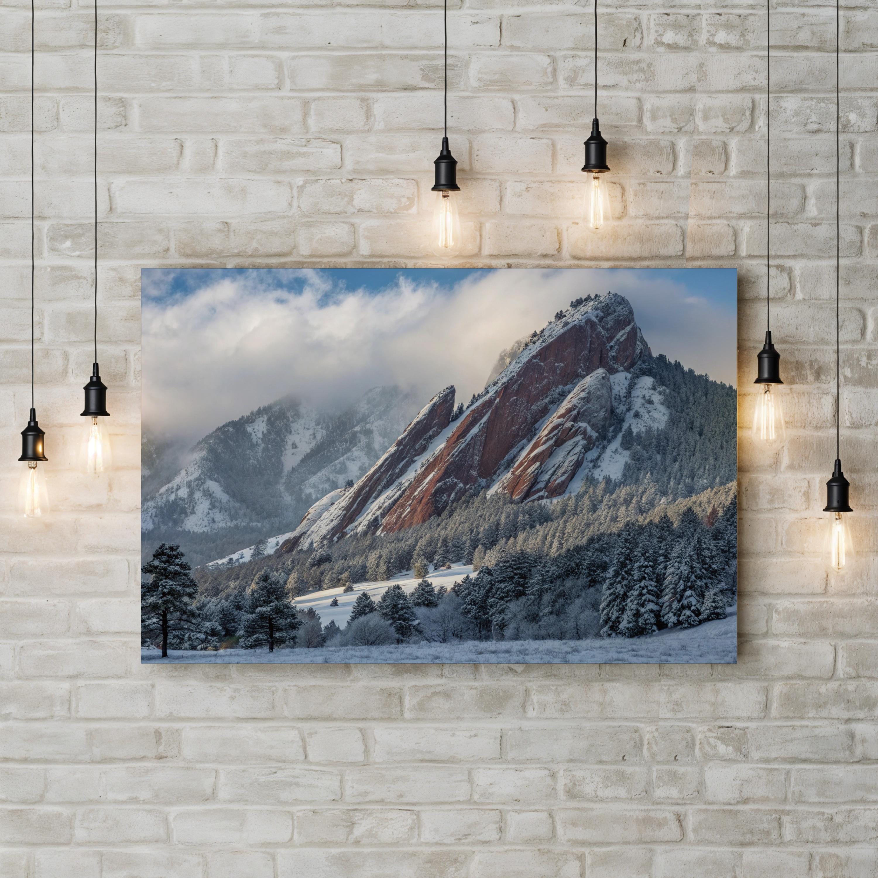 Flatirons Rocky Mountain – Vintage Photography Wall Art | Colorado Landscape Canvas Print