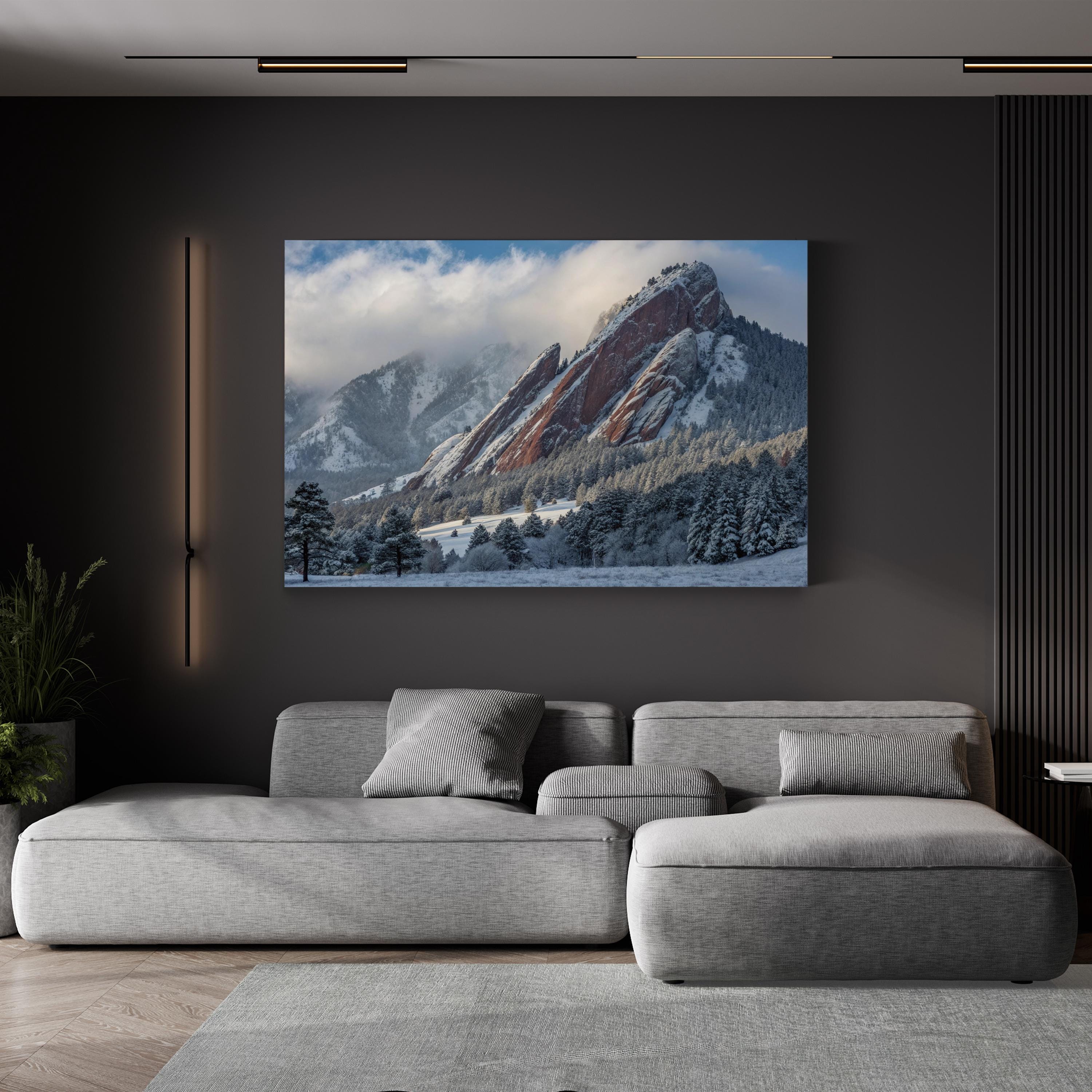 Flatirons Rocky Mountain – Vintage Photography Wall Art | Colorado Landscape Canvas Print