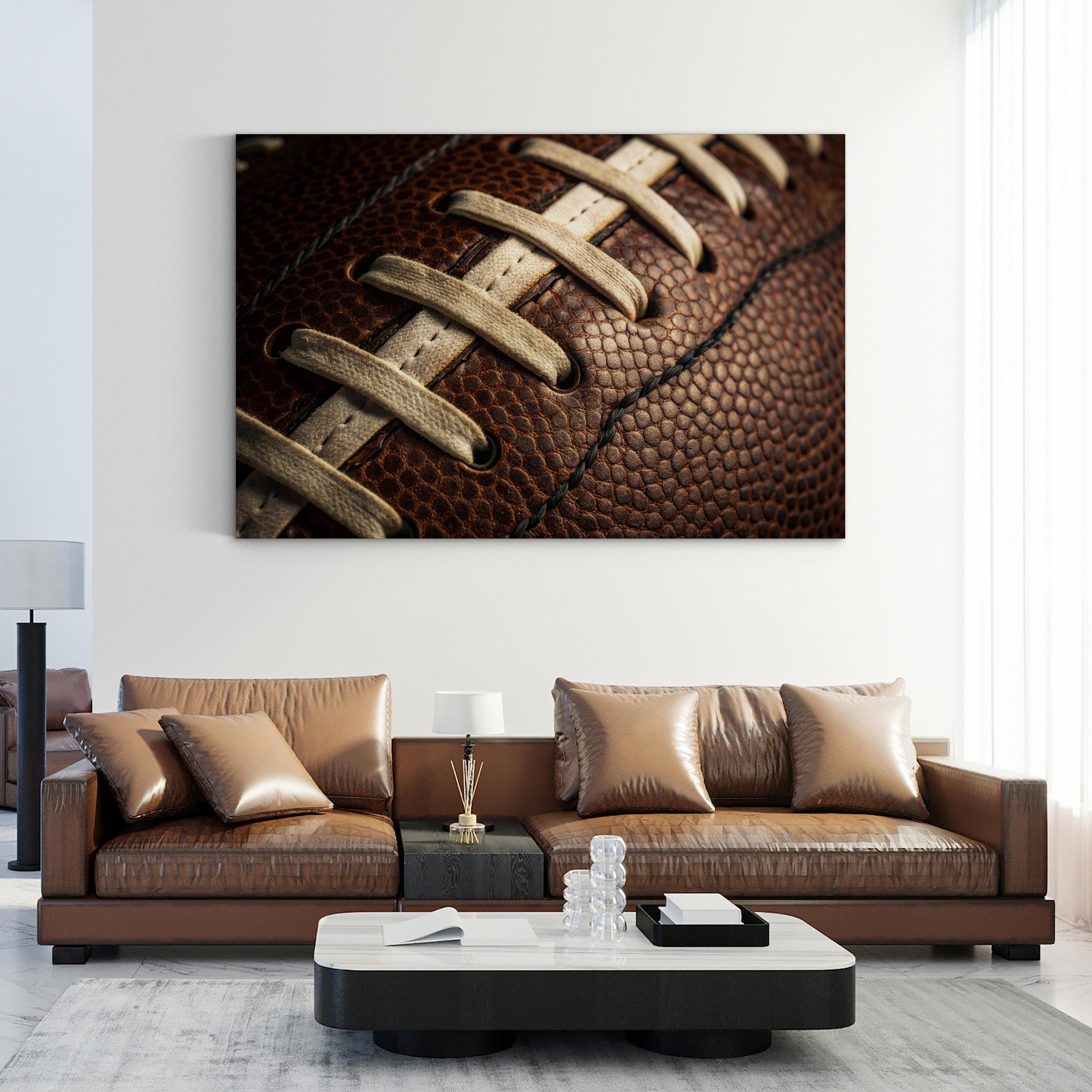 Football Laces Close-Up – Vintage Photography Wall Art | Sports Canvas Print