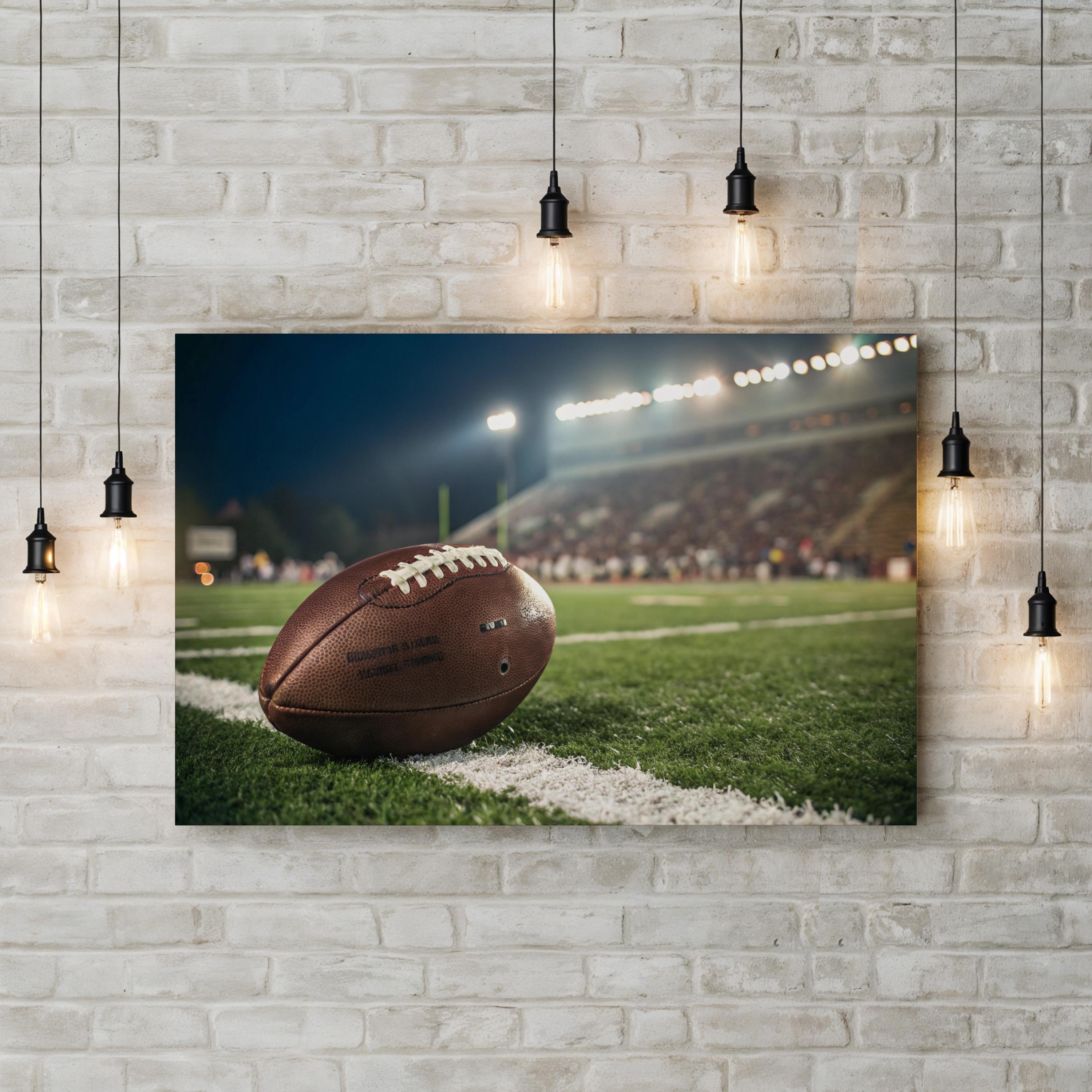 Classic Leather Football – Vintage Photography Wall Art | Stadium Sports Canvas Print