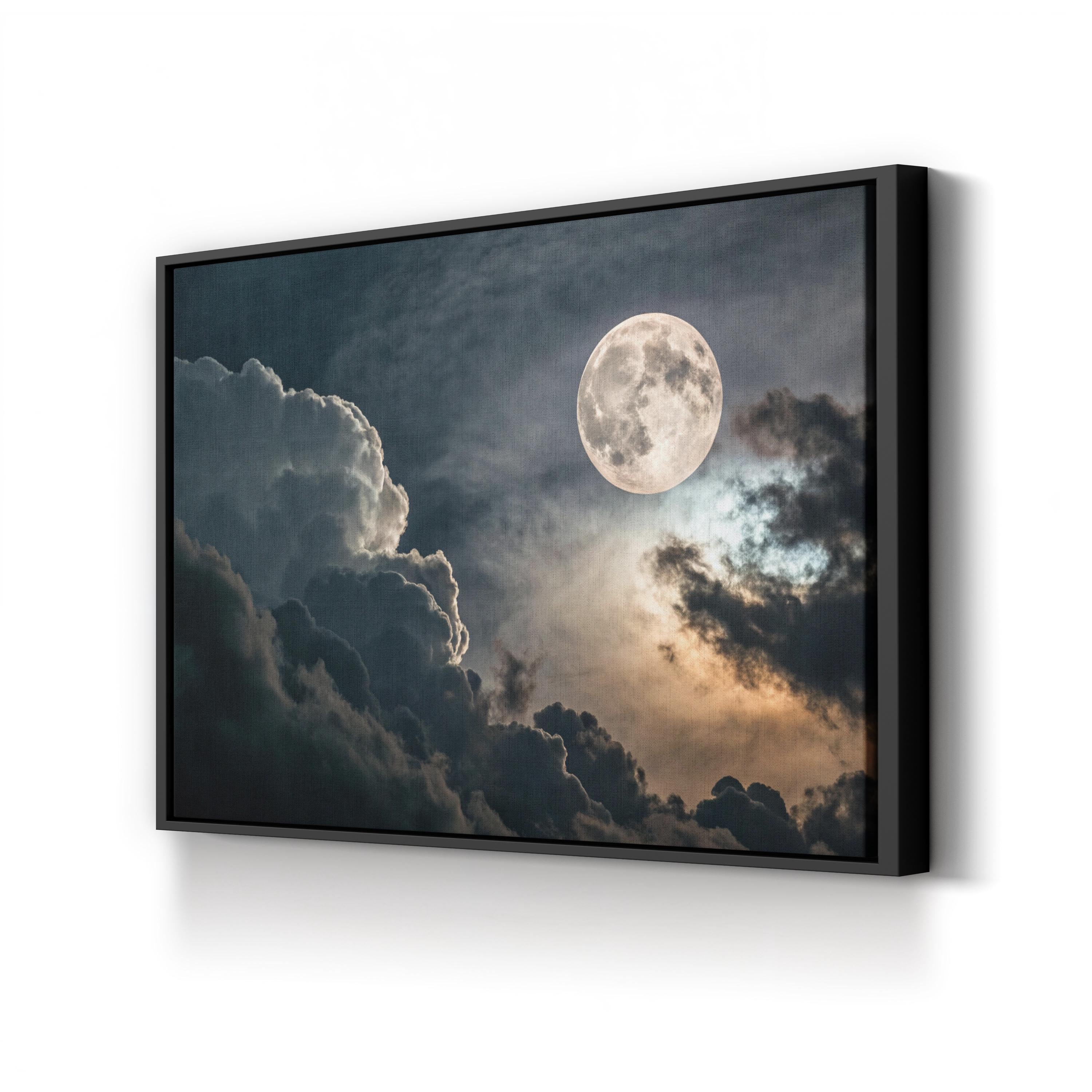 Mystical Full Moon – Vintage Photography Wall Art | Celestial Night Canvas Print