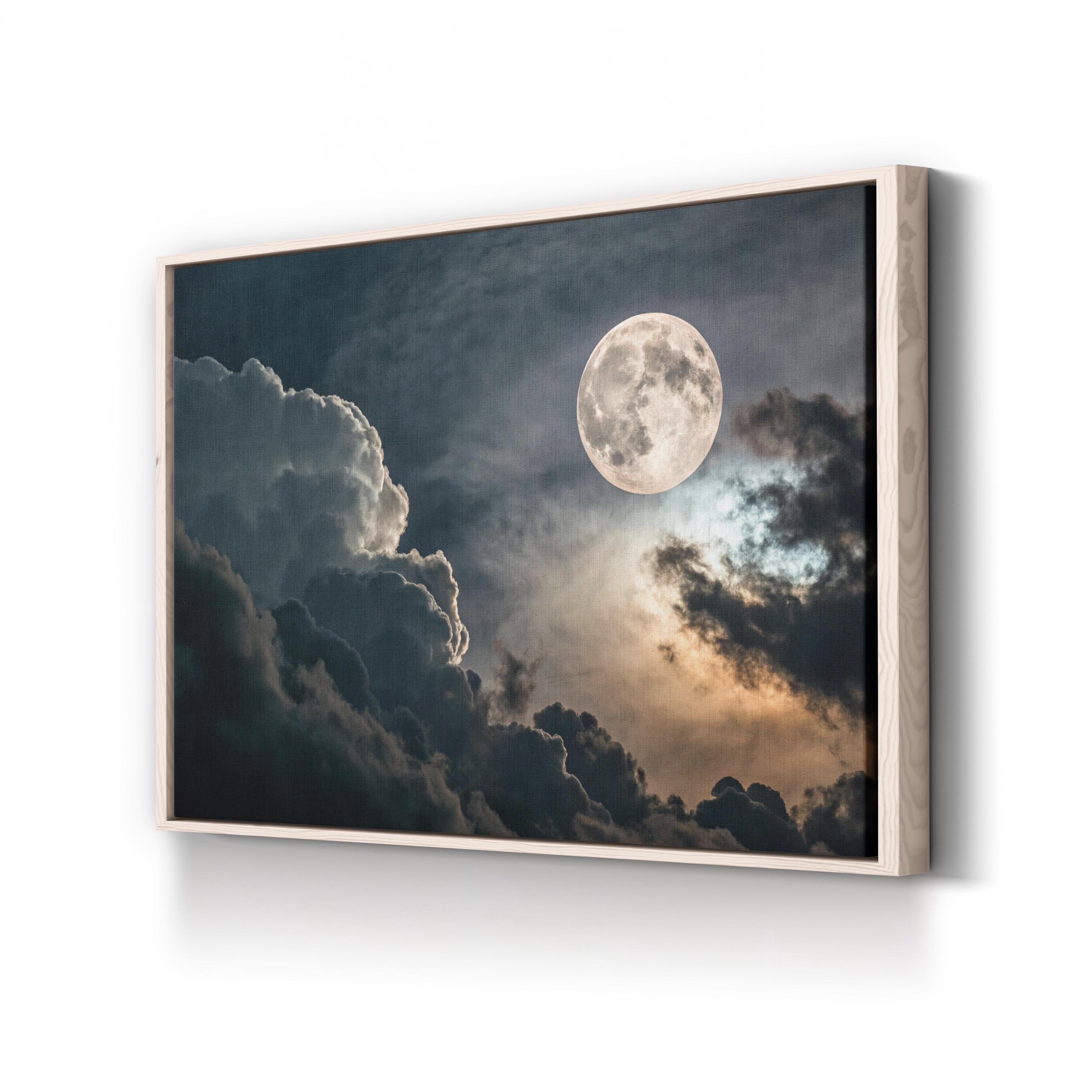 Mystical Full Moon – Vintage Photography Wall Art | Celestial Night Canvas Print