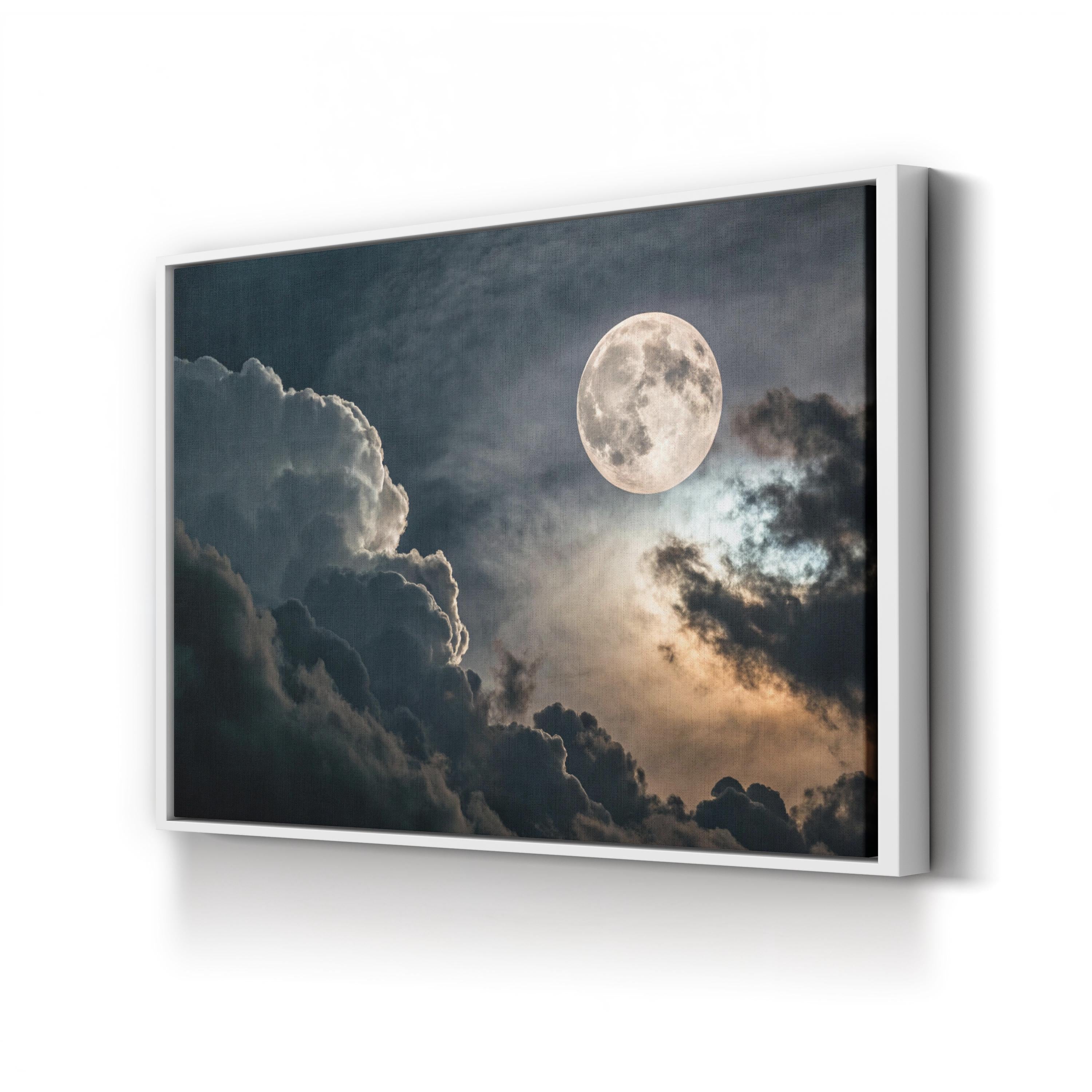 Mystical Full Moon – Vintage Photography Wall Art | Celestial Night Canvas Print